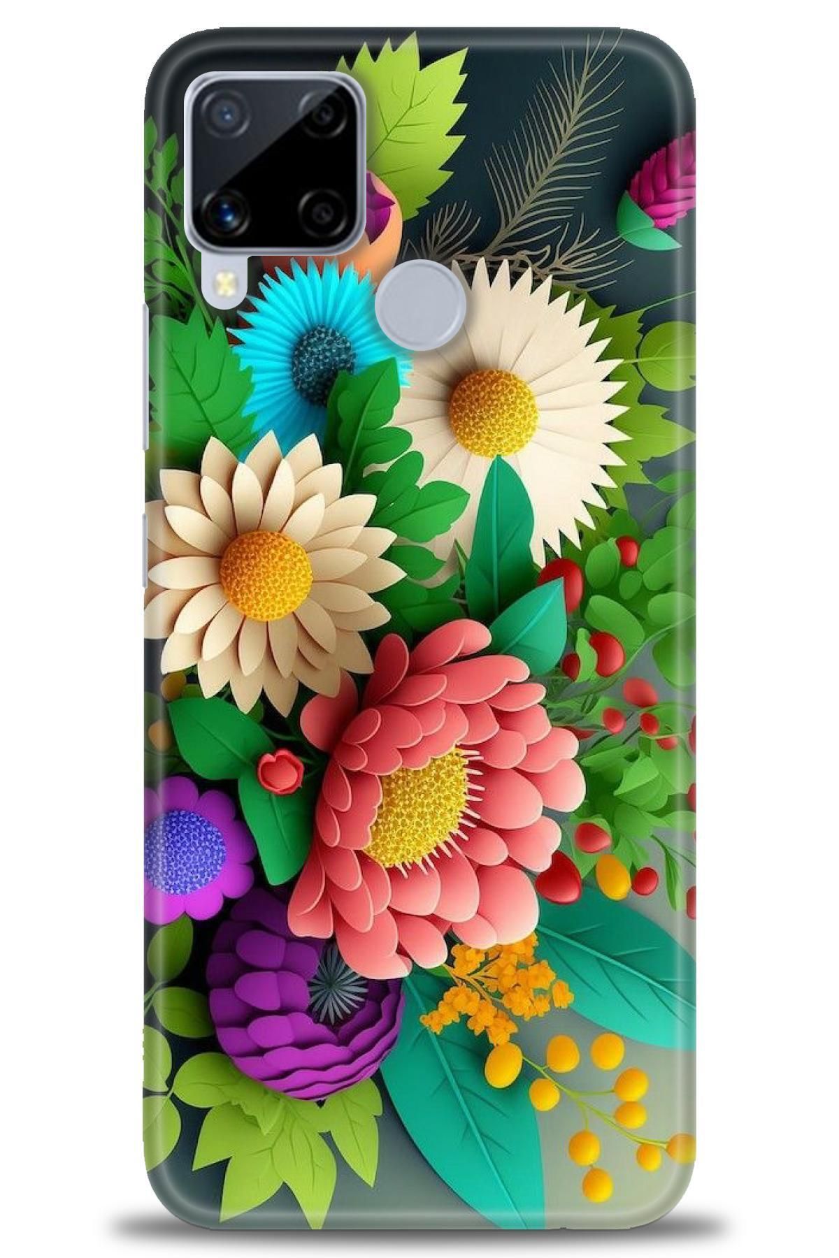 realme C15 İle Uyumlu HD Baskılı Desenli Silikon Kılıf - 537