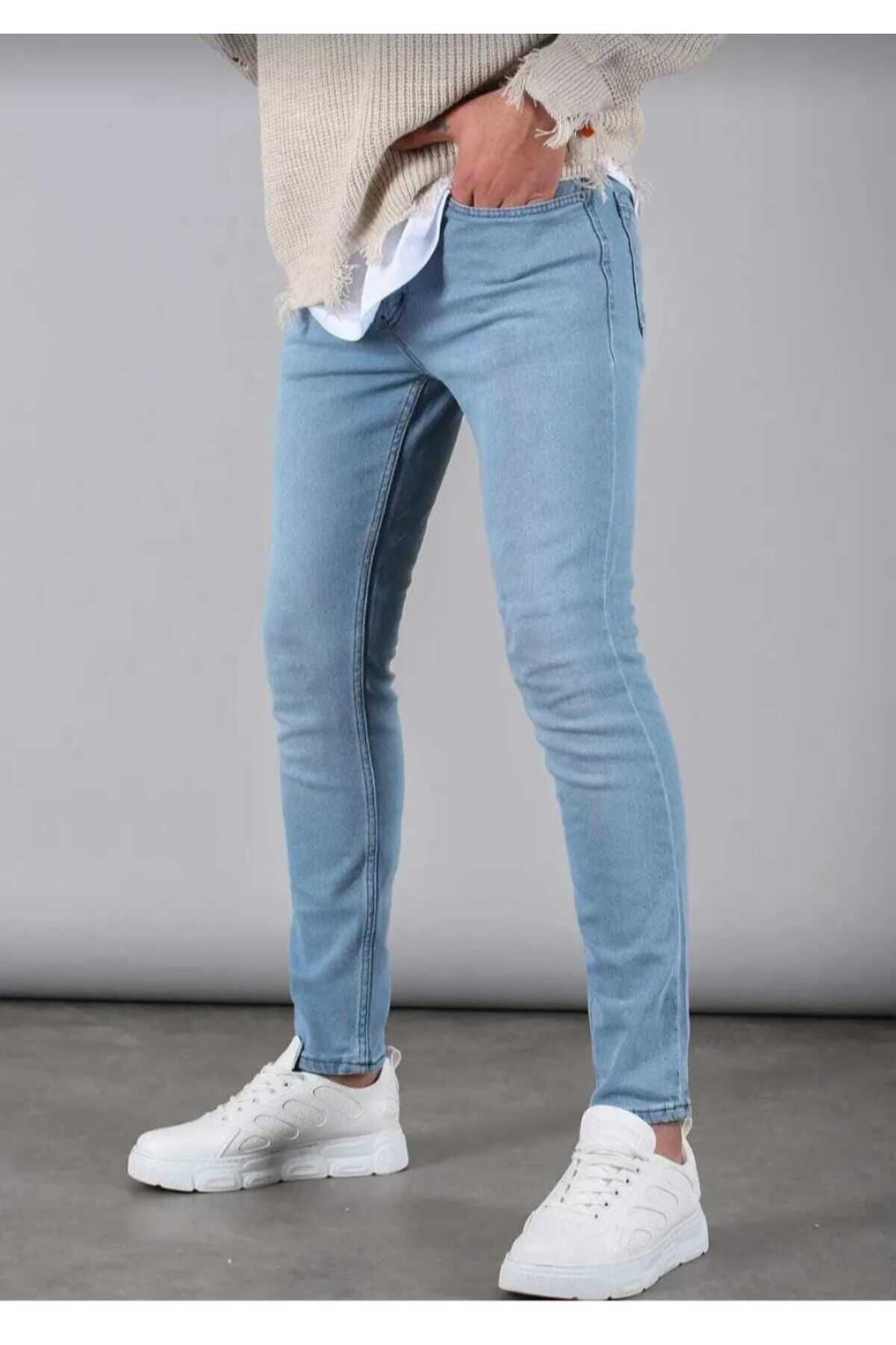 KDY Erkek Düz Klasik Rahat Kesim Regular Fit Likralı Kot Jeans