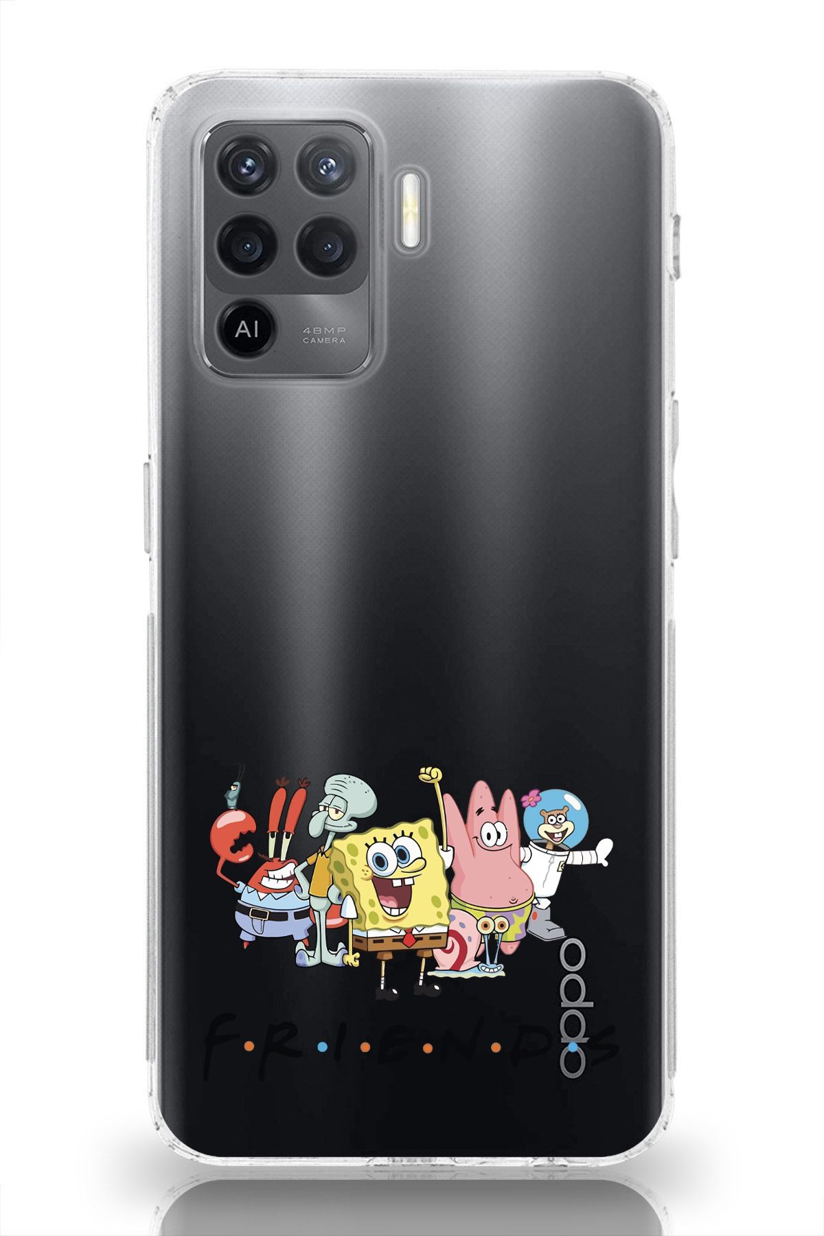 moonset Oppo Reno 5 Lite Uyumlu Friends Tasarımlı Baskılı Şeffaf Telefon Kılıfı