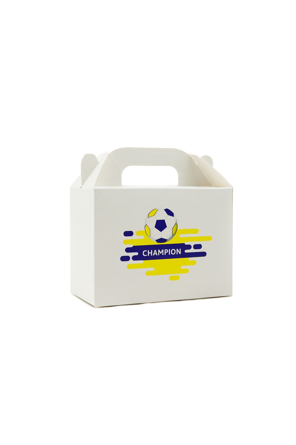 reprodesign ⚽ Sarı Lacivert Champion Temalı Hediye Kutusu 3'lü Set – 10x14 cm El Geçme Kutu