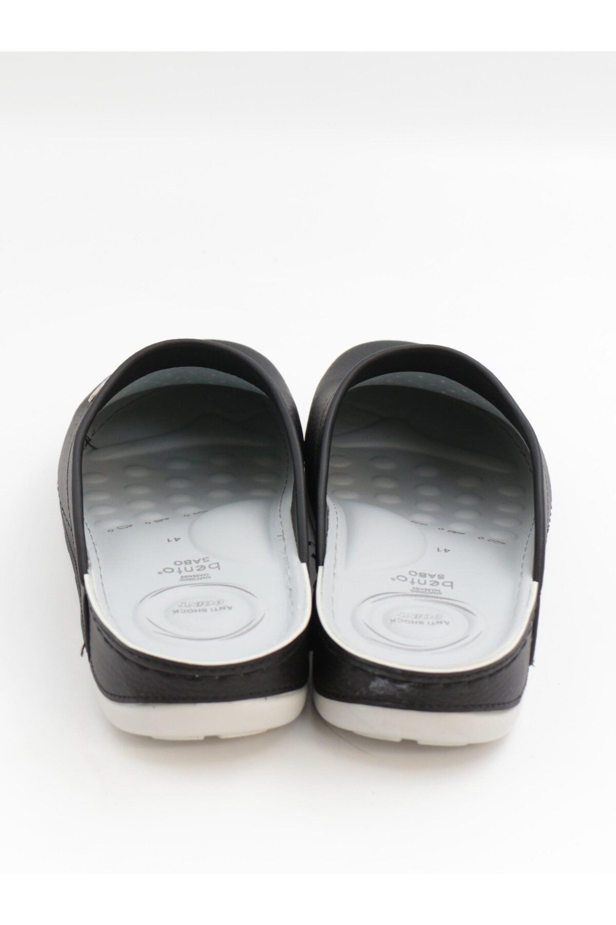 BENTO-52003 Black Anatomical Closed-Front Men's Sabo Slippers 6