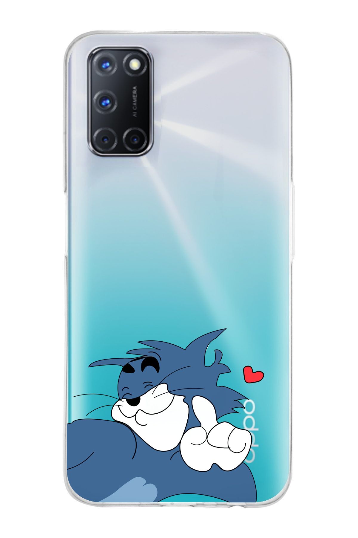 moonset Oppo A52 / A72 / A92 Uyumlu Tom Tasarımlı Baskılı Şeffaf Telefon Kılıfı