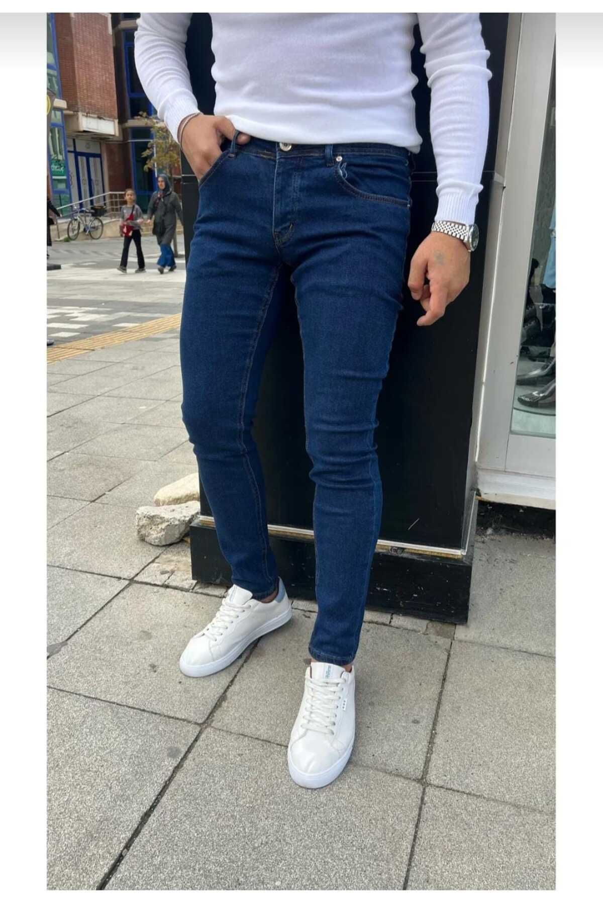 KDY Erkek Düz Klasik Rahat Kesim Regular Fit Likralı Kot Jeans