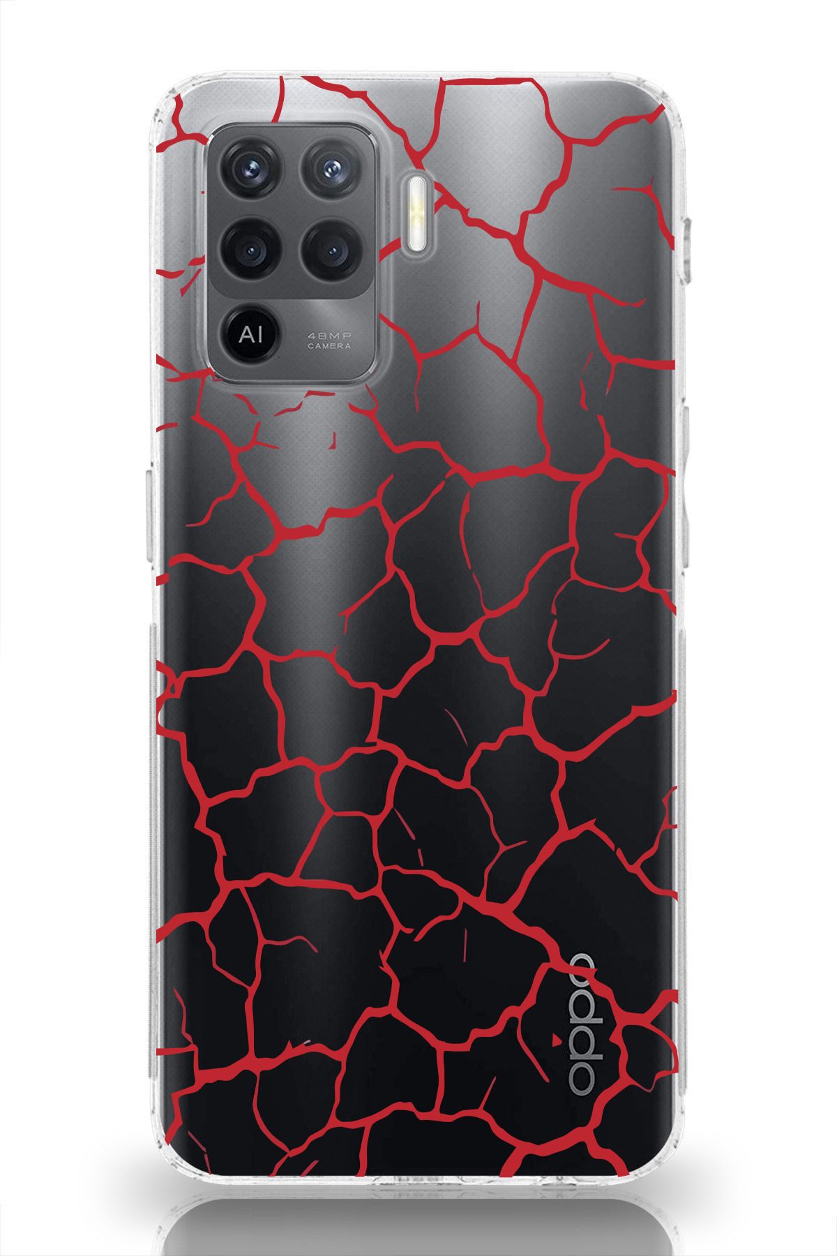 moonset Oppo Reno 5 Lite Uyumlu Şekiller Tasarımlı Baskılı Şeffaf Telefon Kılıfı