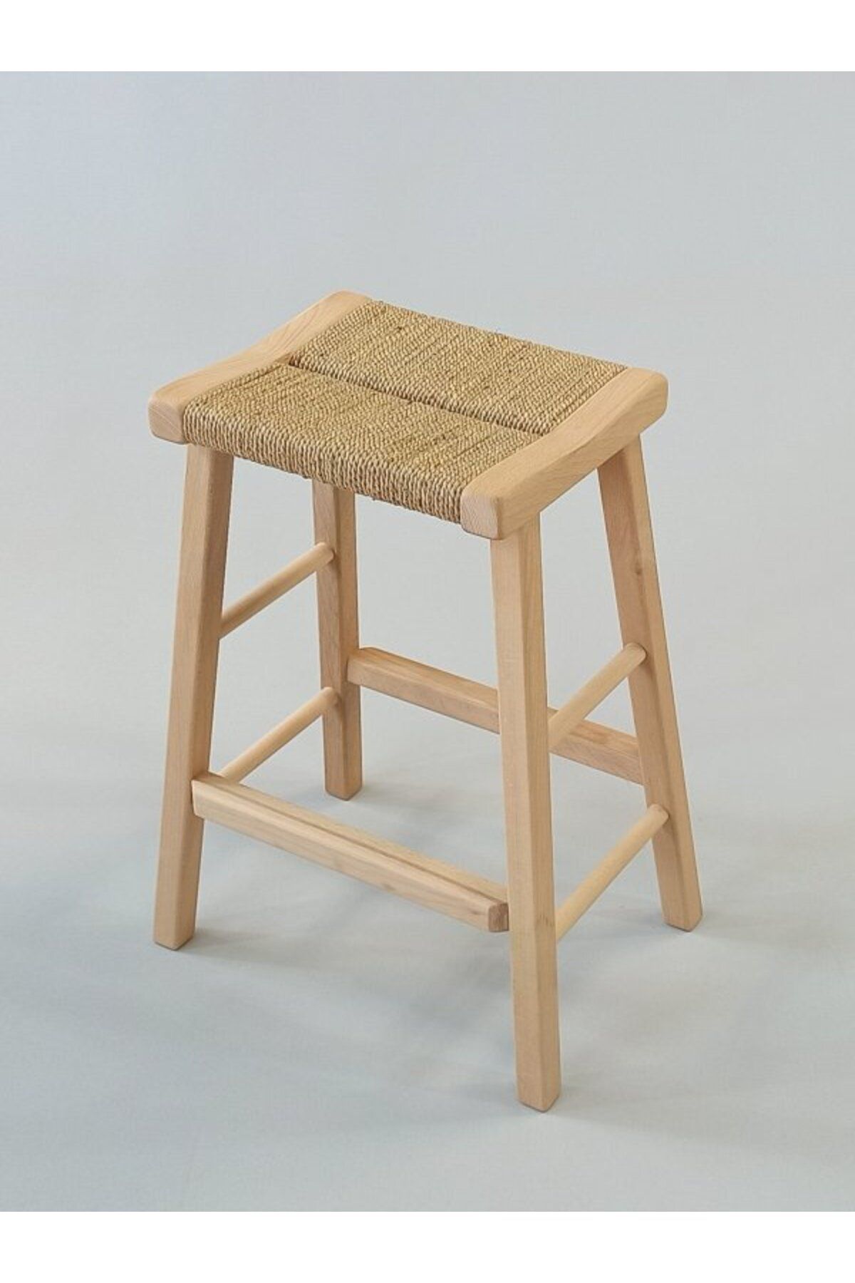Özer Aldoğan Hasır Örgülü Ahşap Bar Taburesi 60cm (28cmx35cm)