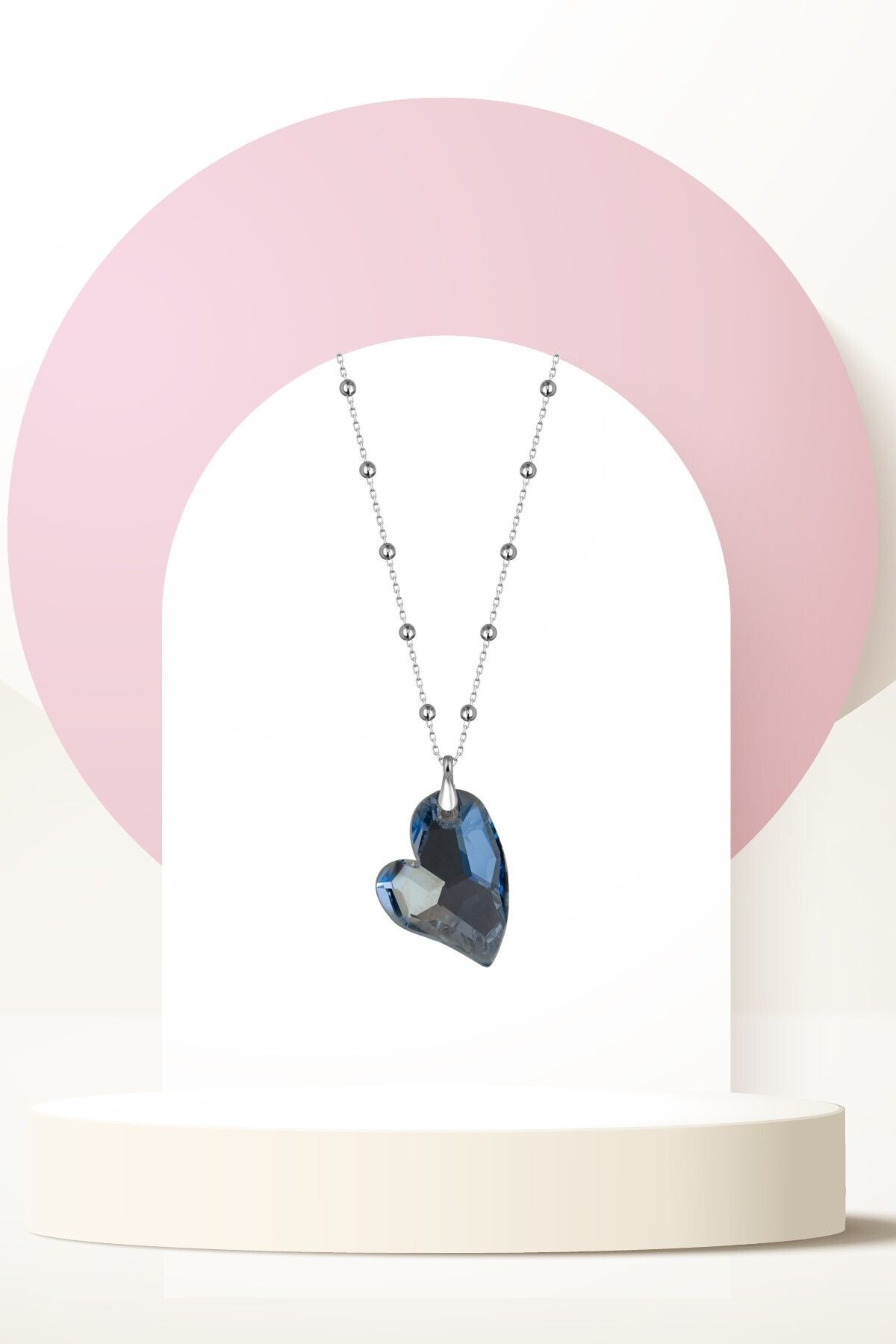 Swarovski Zirconia Crystal Taşlı Ametist Kalp Kolye Kadın Mor Romantizm