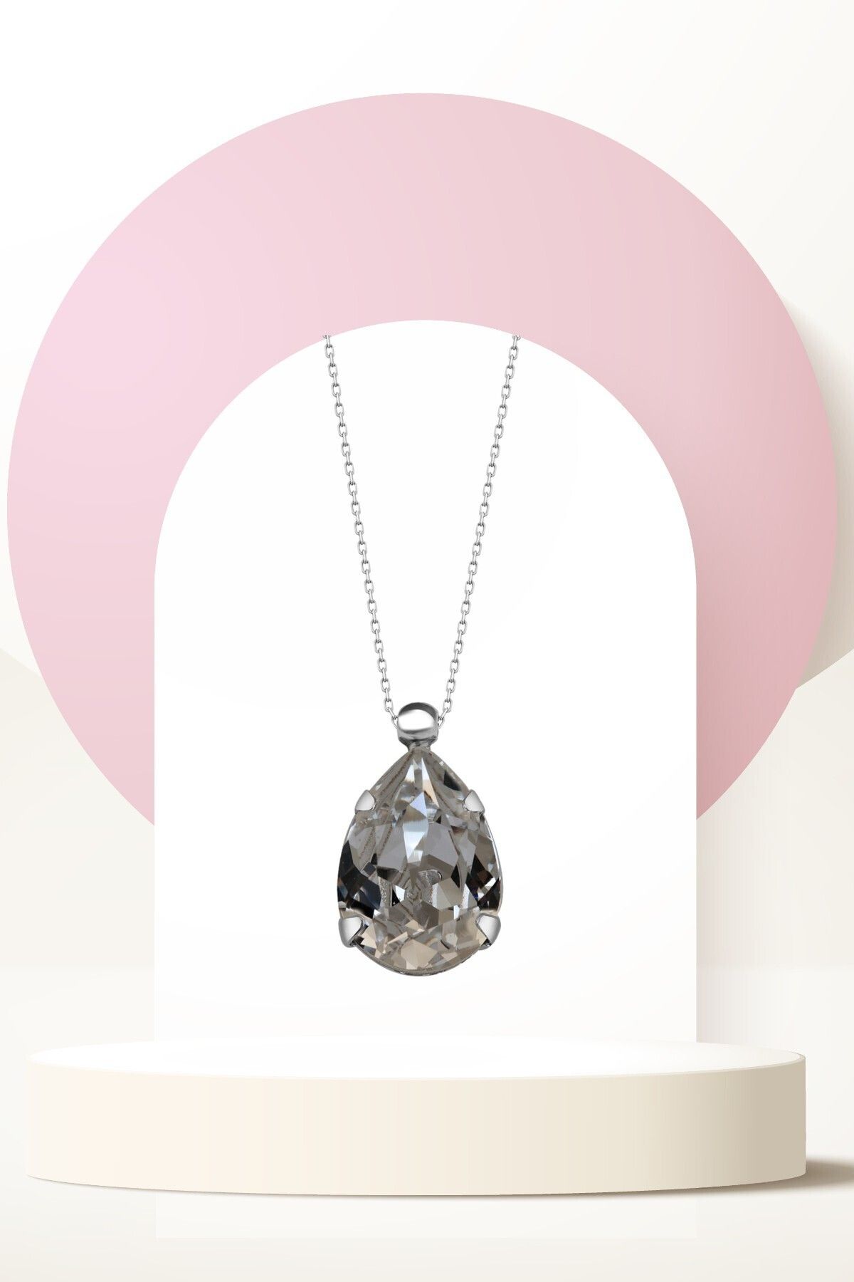 Swarovski Zirconia Crystal Taşlı Damla Kolye Kadın Trend Takı