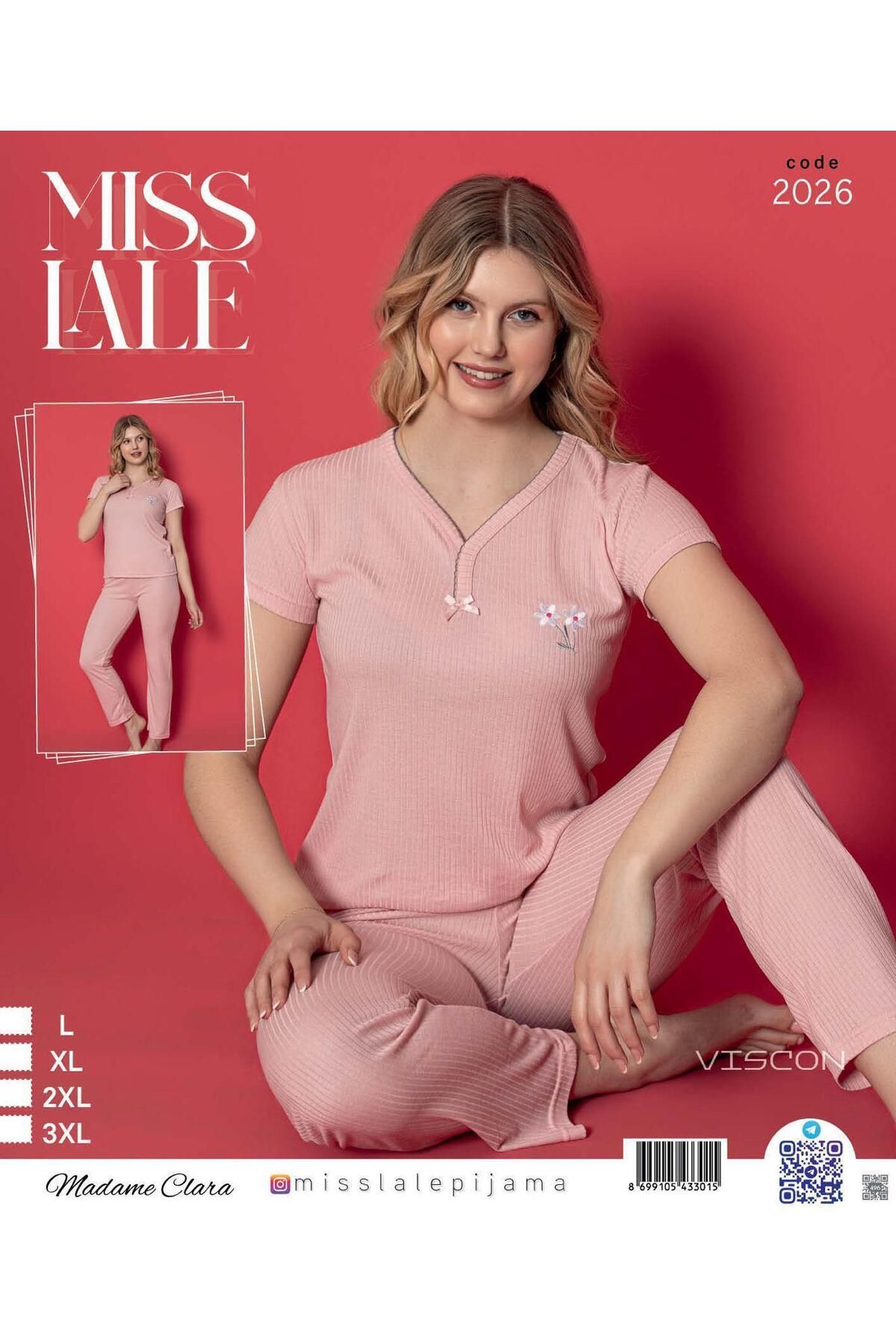 Snowdrop Nakışlı Kısa Kol Anne Kalıp Pijama Takımı