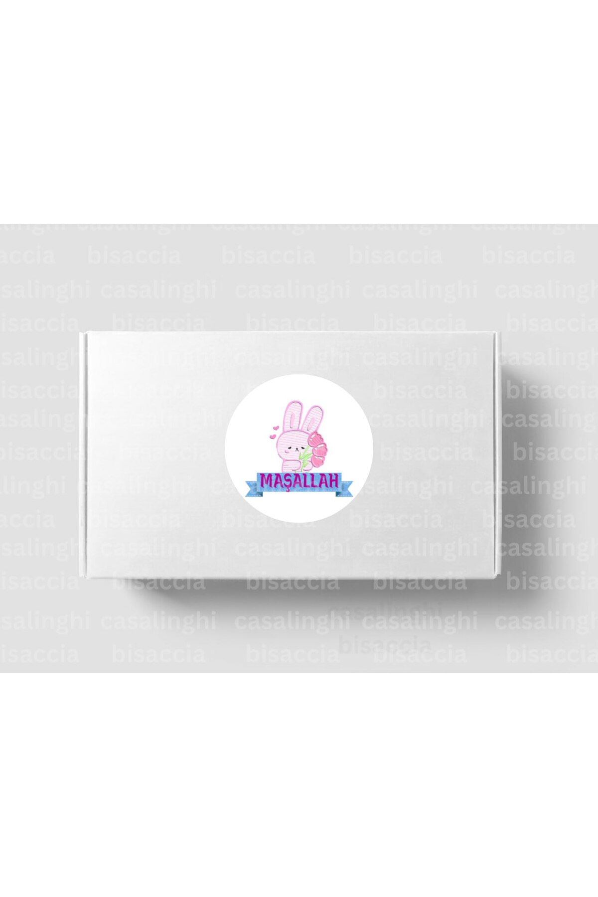 CASALINGHI Pembe MAŞALLAH Etiketi Nazar Değmesin Sevimli Yuvarlak Mat Sticker Bebek Partisi 4 Cm (90 Adet)