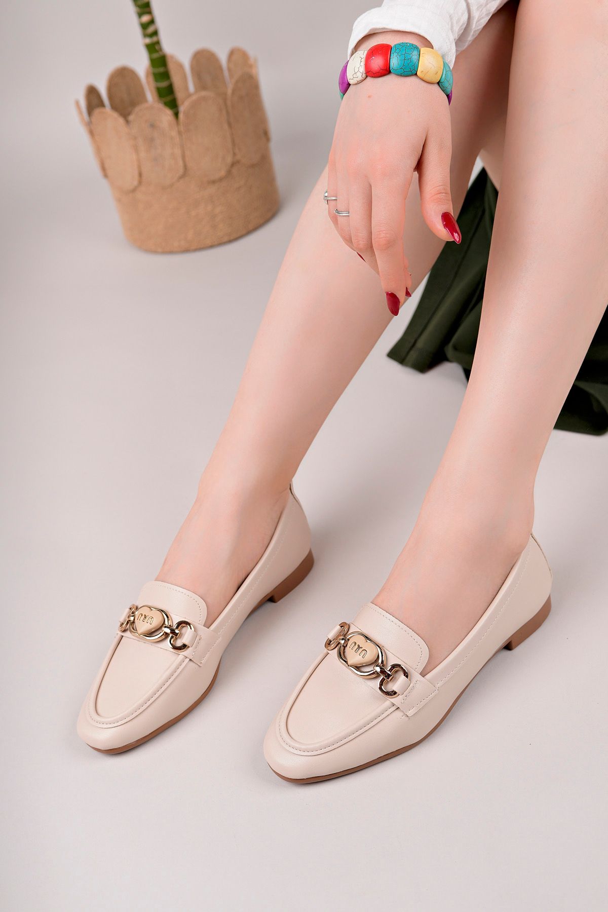 SİLVER MODA Kalp Toka Yumuşak Babet