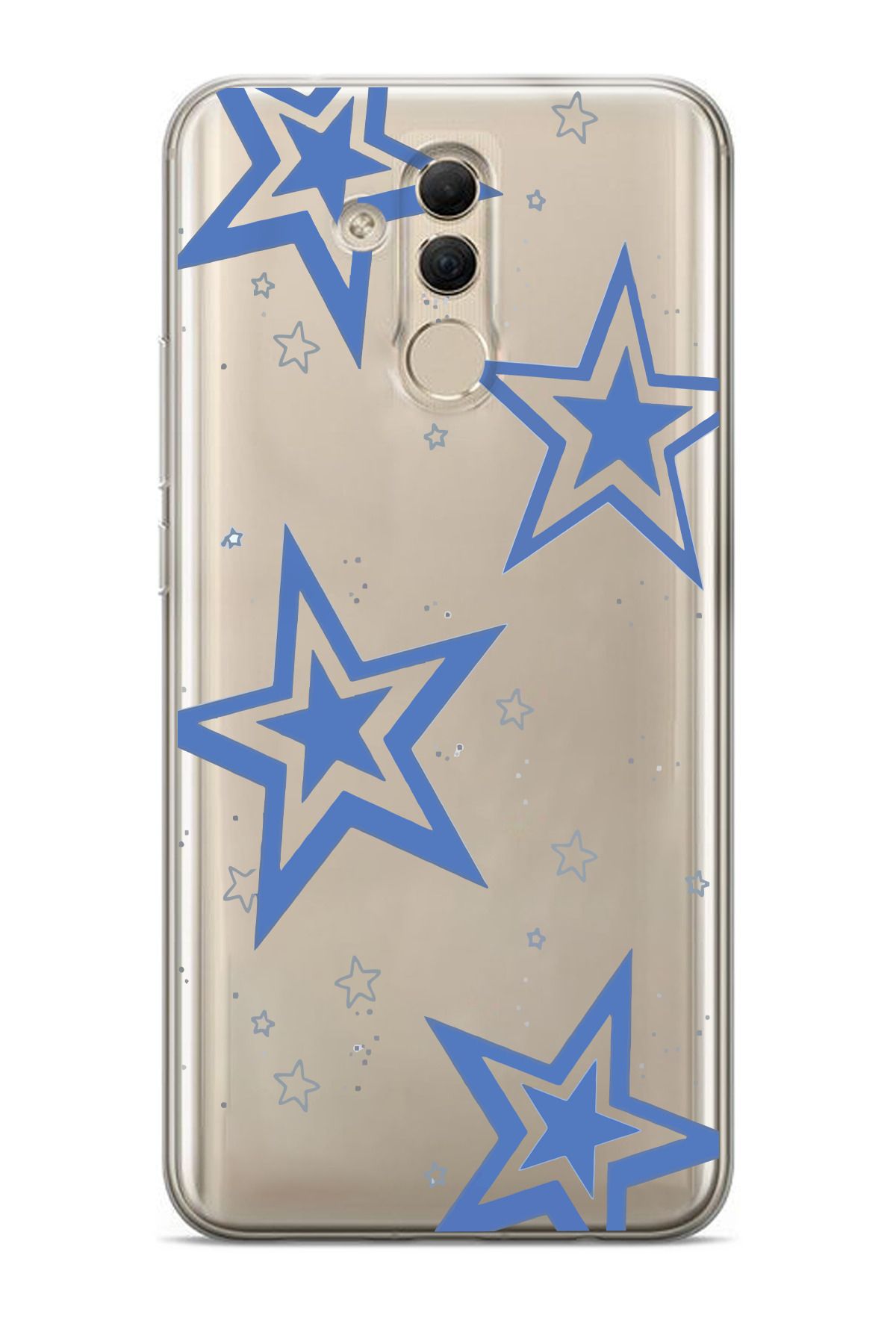 moonset Huawei Mate 20 Lite Uyumlu Yıldız Tasarımlı Baskılı Şeffaf Telefon Kılıfı