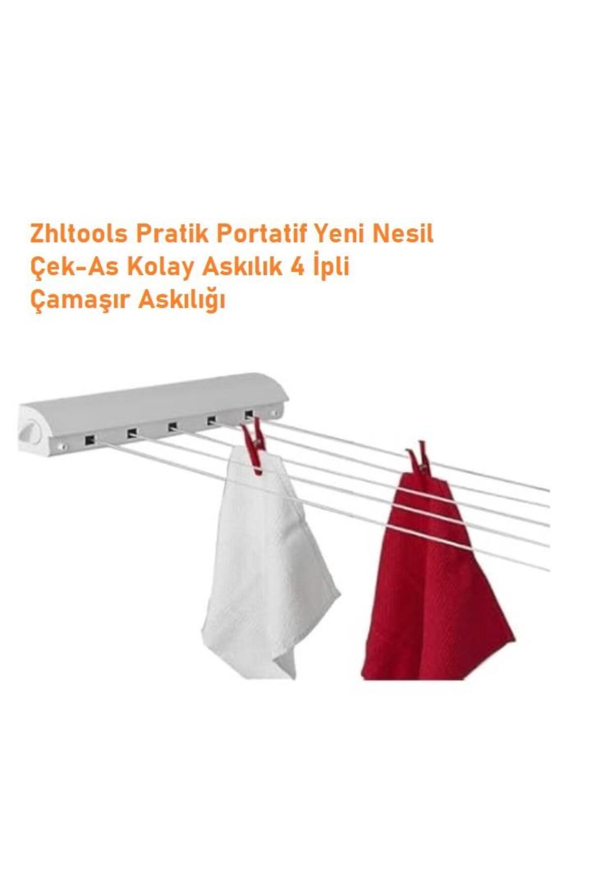 ZhlTools Pratik Portatif Yeni Nesil Çek-As Kolay Askılık 4 İpli Çamaşır Askılığı