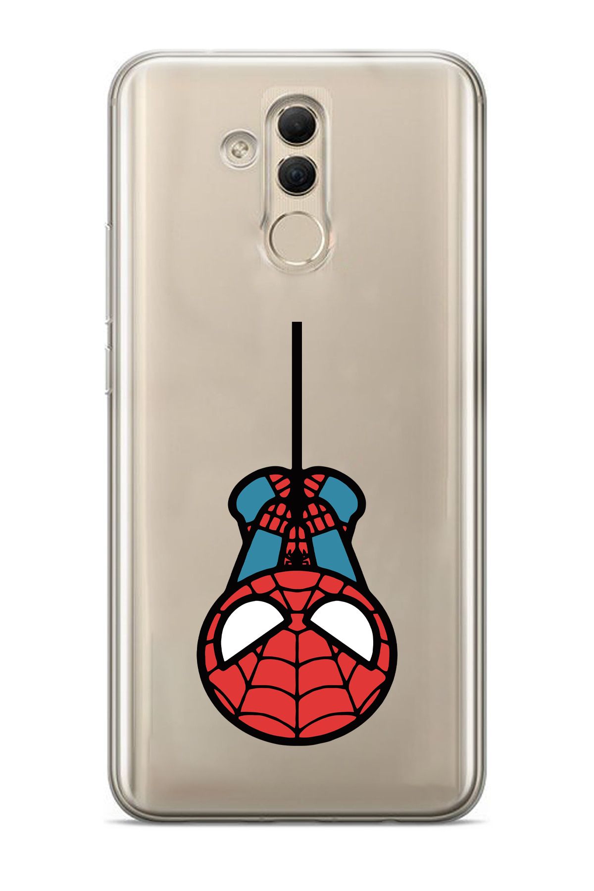 moonset Huawei Mate 20 Lite Uyumlu Örümcek Tasarımlı Baskılı Şeffaf Telefon Kılıfı