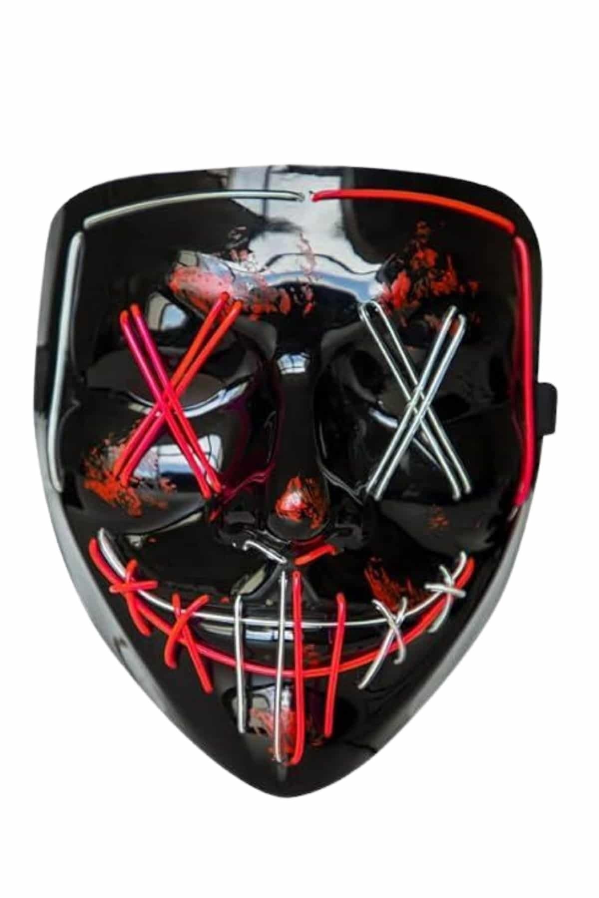 FTA TİCARET Işıklı Led Maske Parti Eğlence Maskesi Hallowen Neon Maske