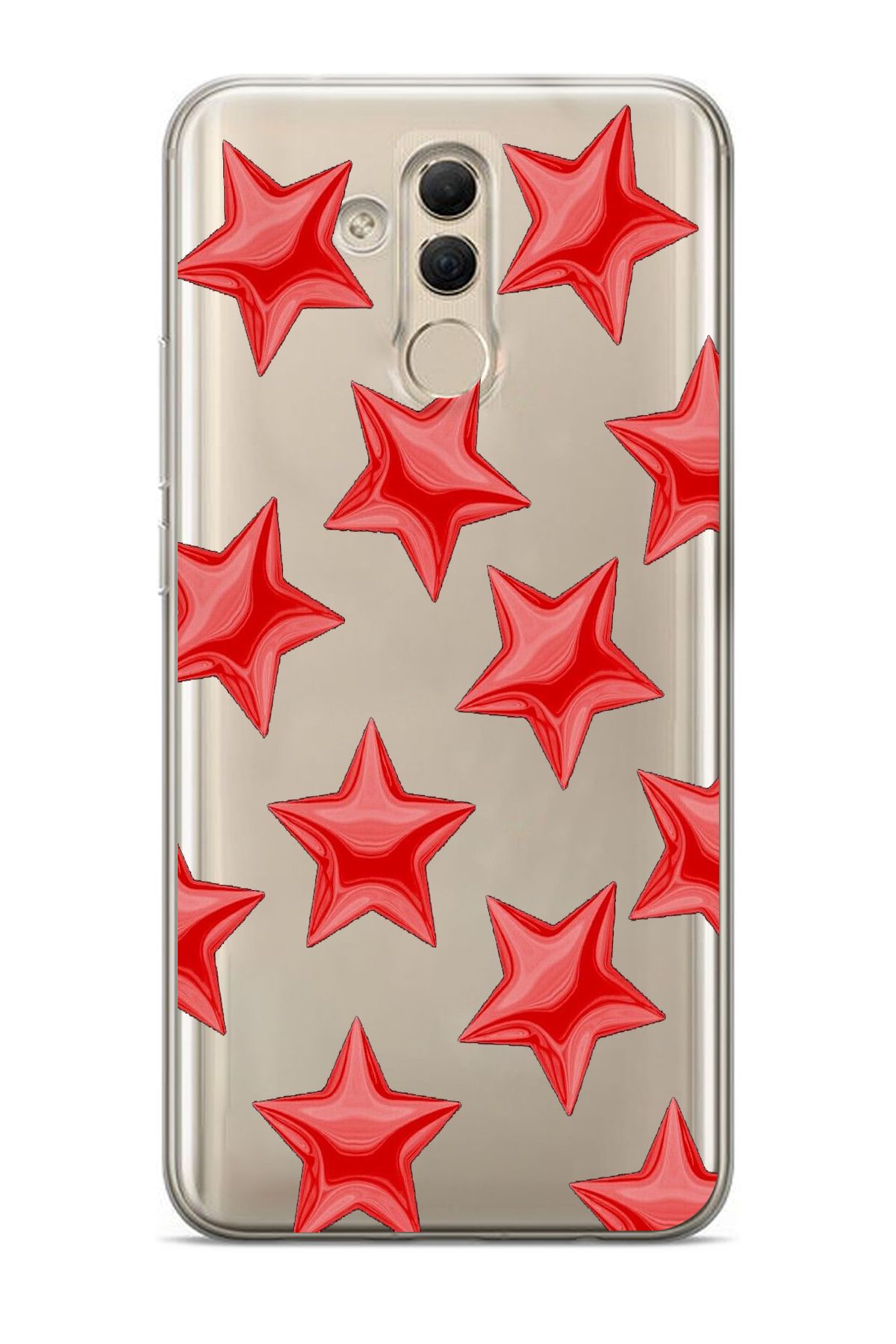 moonset Huawei Mate 20 Lite Uyumlu Yıldızlar Tasarımlı Baskılı Şeffaf Telefon Kılıfı