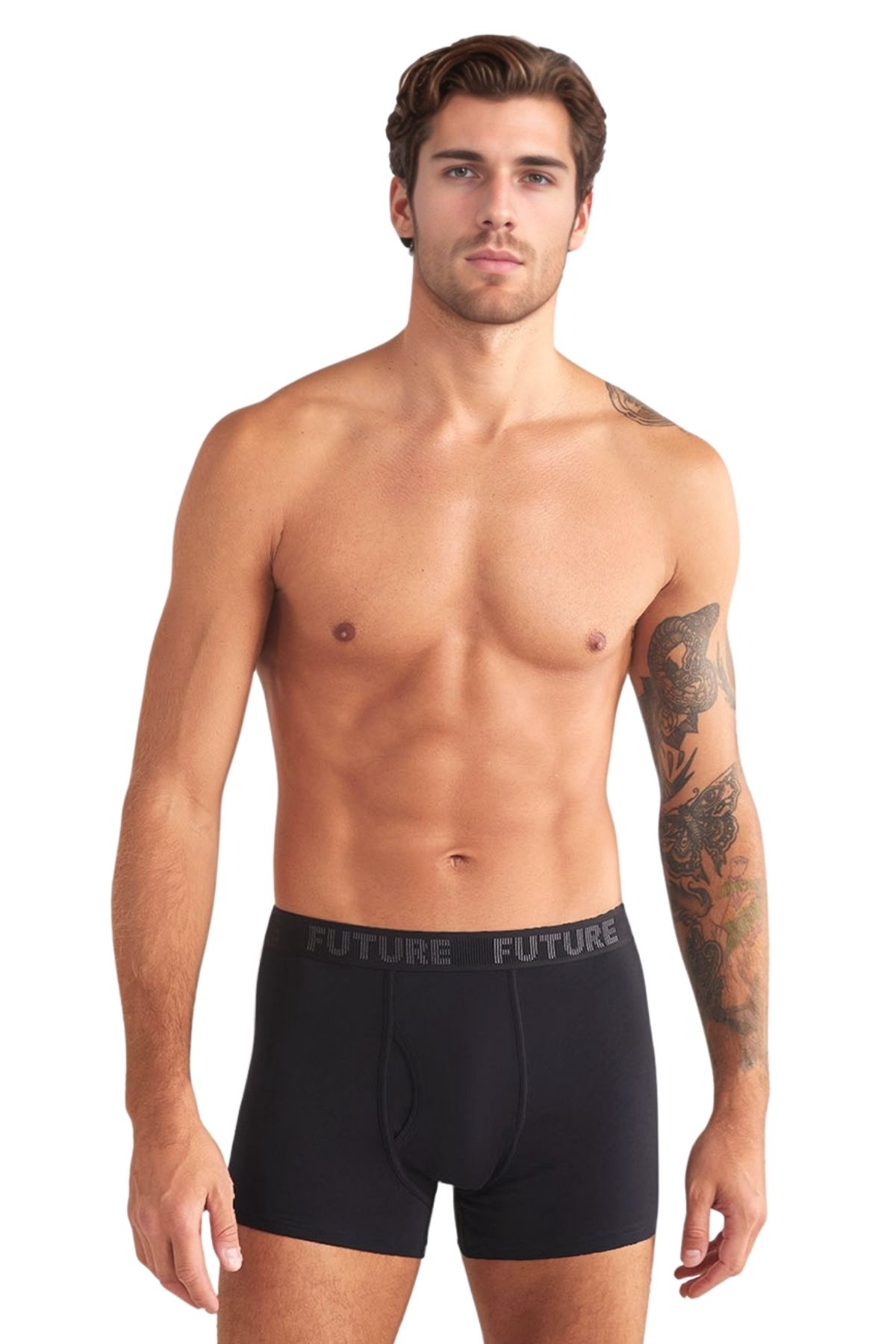 Kom Erkek Pamuk Modal Lastikli Bel Biyeli 3'lü Boxer