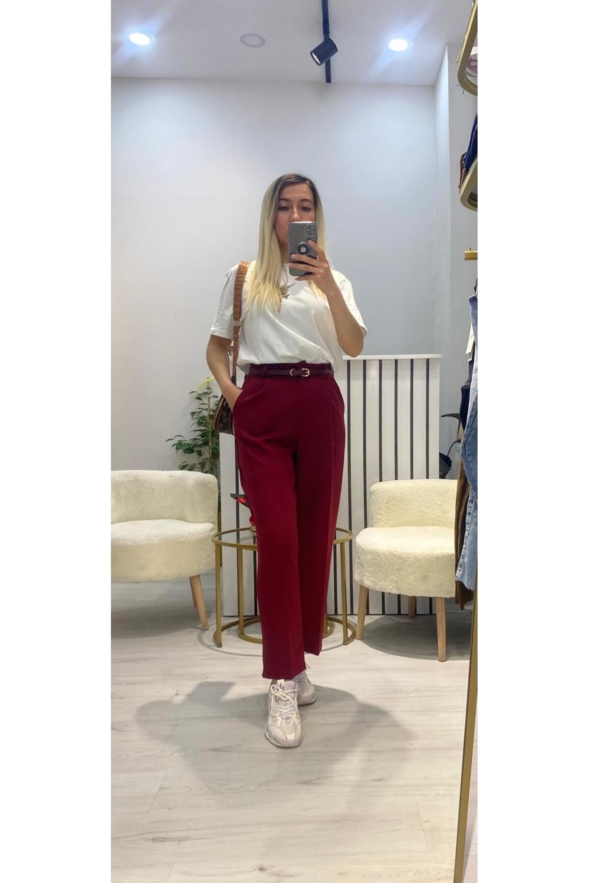 Roseden Yanları Yırtmaçlı Bilek Paça Pantolon
