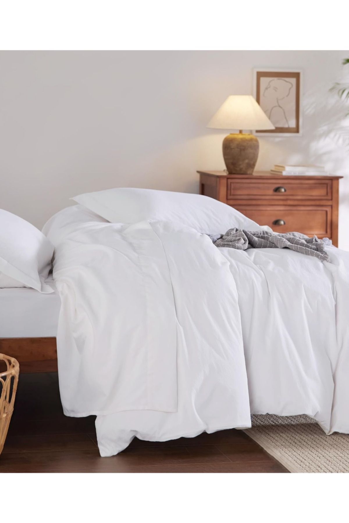 Sheri Home Tekstil Çarşaflı Otel Tek Kişilik Nevresim Takımı | PAMUK BEYAZ