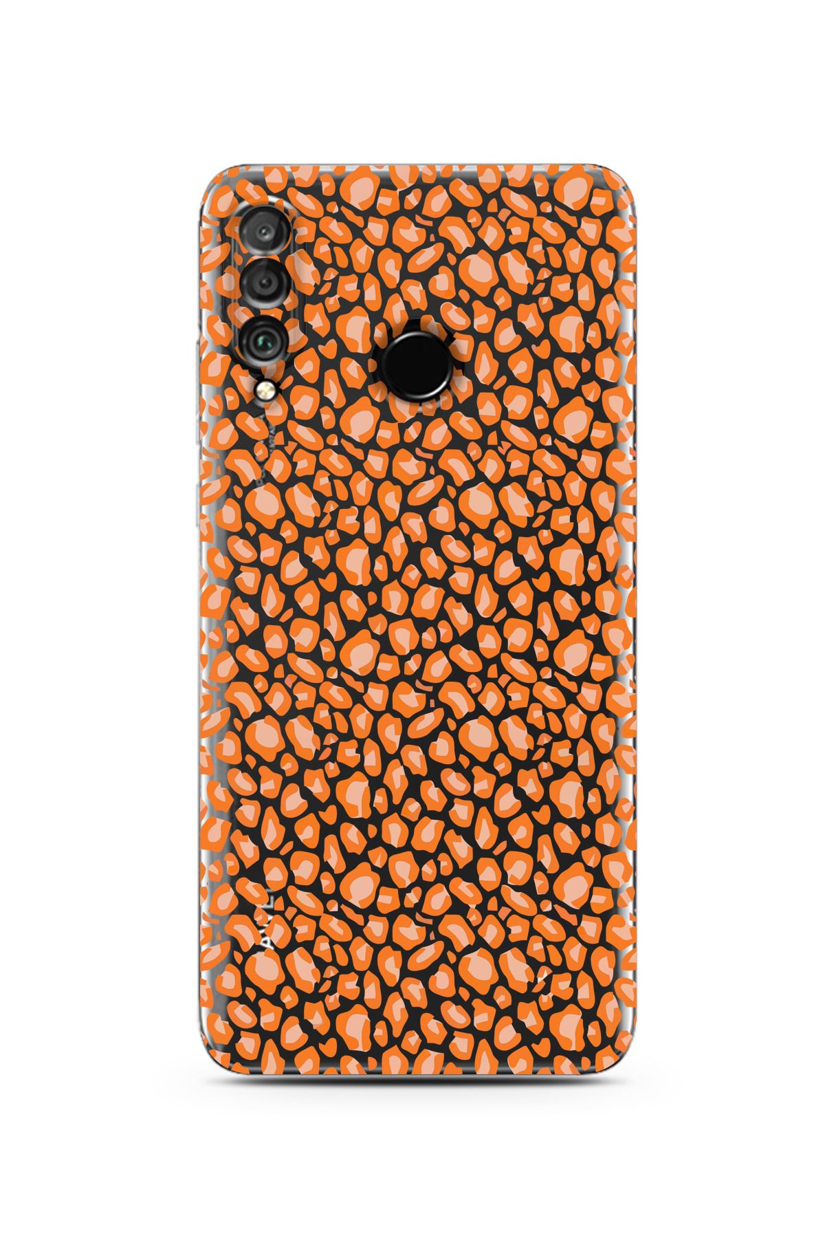 moonset Huawei P30 Lite Uyumlu Turuncu Leopar Tasarımlı Baskılı Şeffaf Telefon Kılıfı