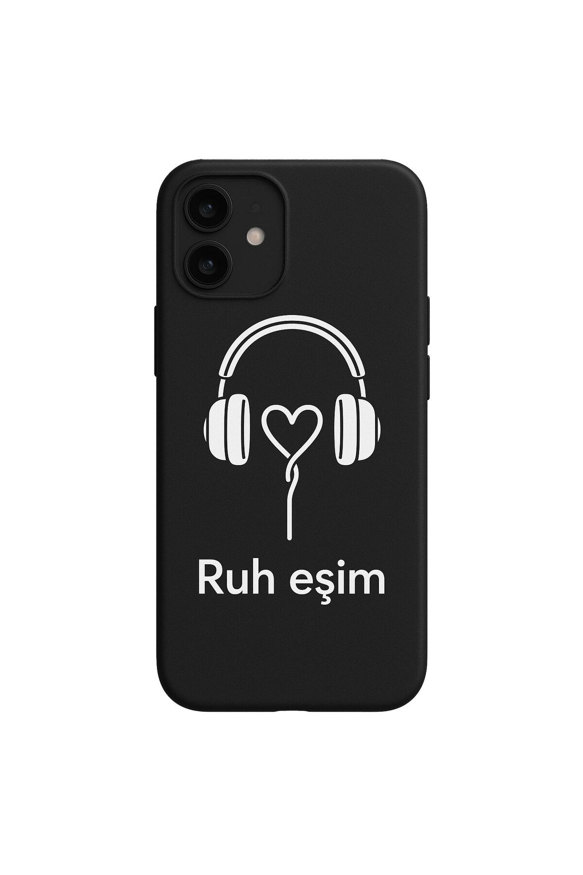 Case&Case iPhone 13 Uyumlu Sevgililere Özel ‘Ruh Eşim’ Kulaklık Tasarımlı Lansman Siyah Kılıf