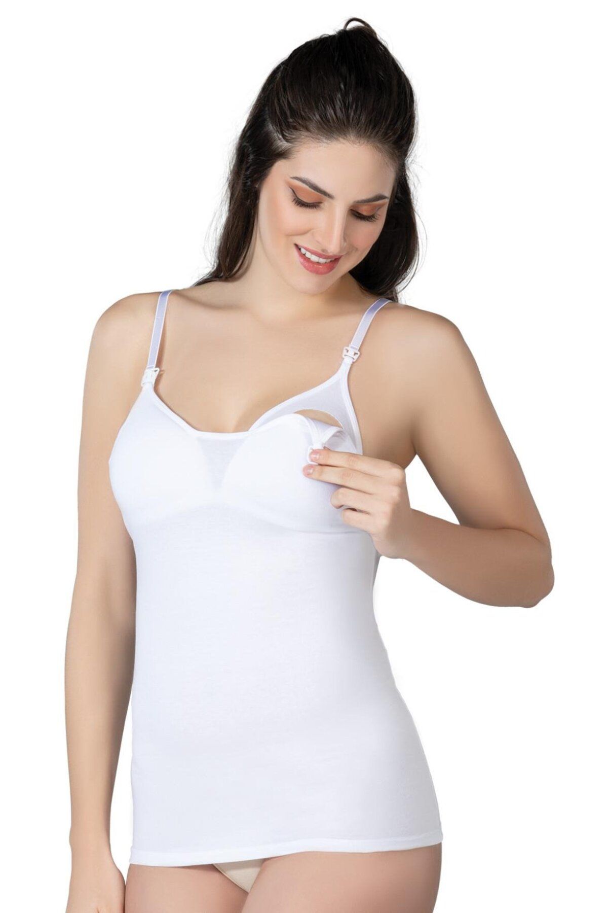 Albayrak BEYAZ MI Emay 1413 Modal Cotton Kaplı Emzirme Atlet