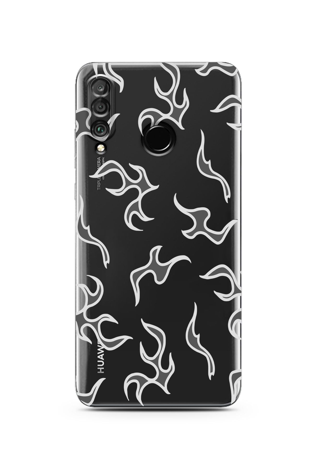 moonset Huawei P30 Lite Uyumlu Şimşek Tasarımlı Baskılı Şeffaf Telefon Kılıfı