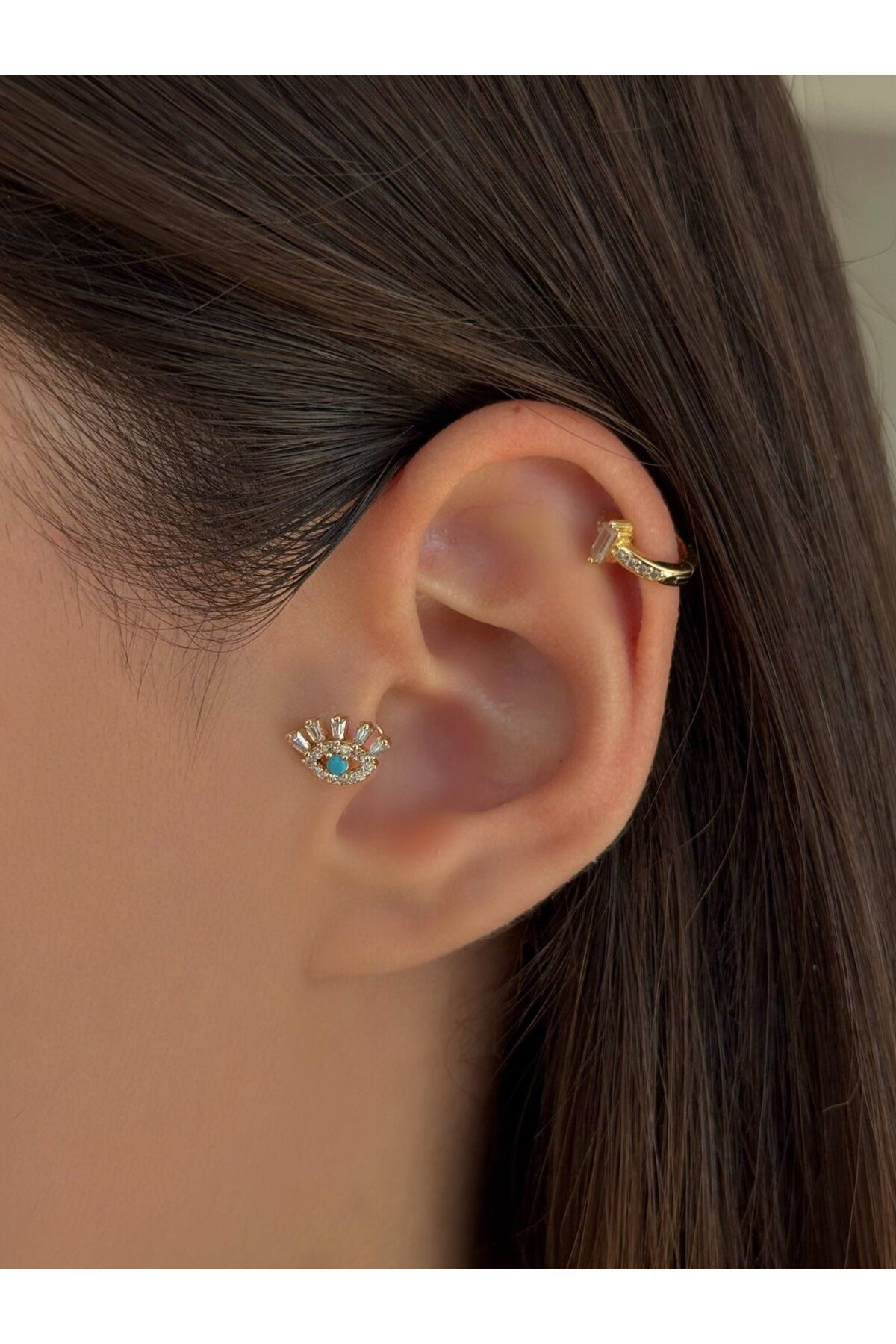 H&B Design Cerrahi Çelik Gold Göz Detaylı Piercing