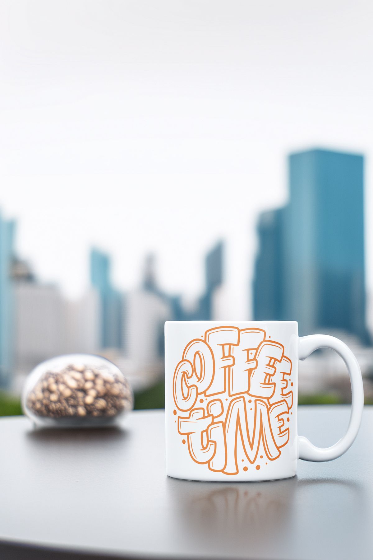 Second Life Ofis Plaza Kahve Mug Bardak Kupa Hediye Turuncu