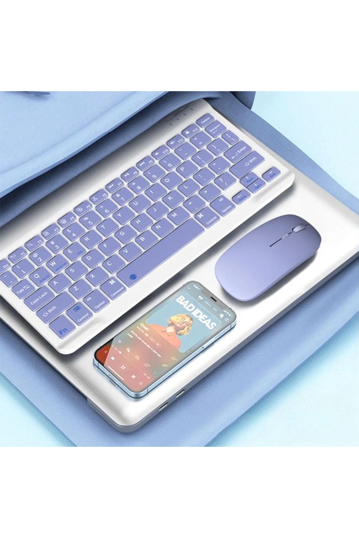 Şazel Tasarım Bluetooth Klavye & Mouse Seti - Cep Telefonu/Tablet/Laptop Uyumlu Bluetooth Bağlantılı