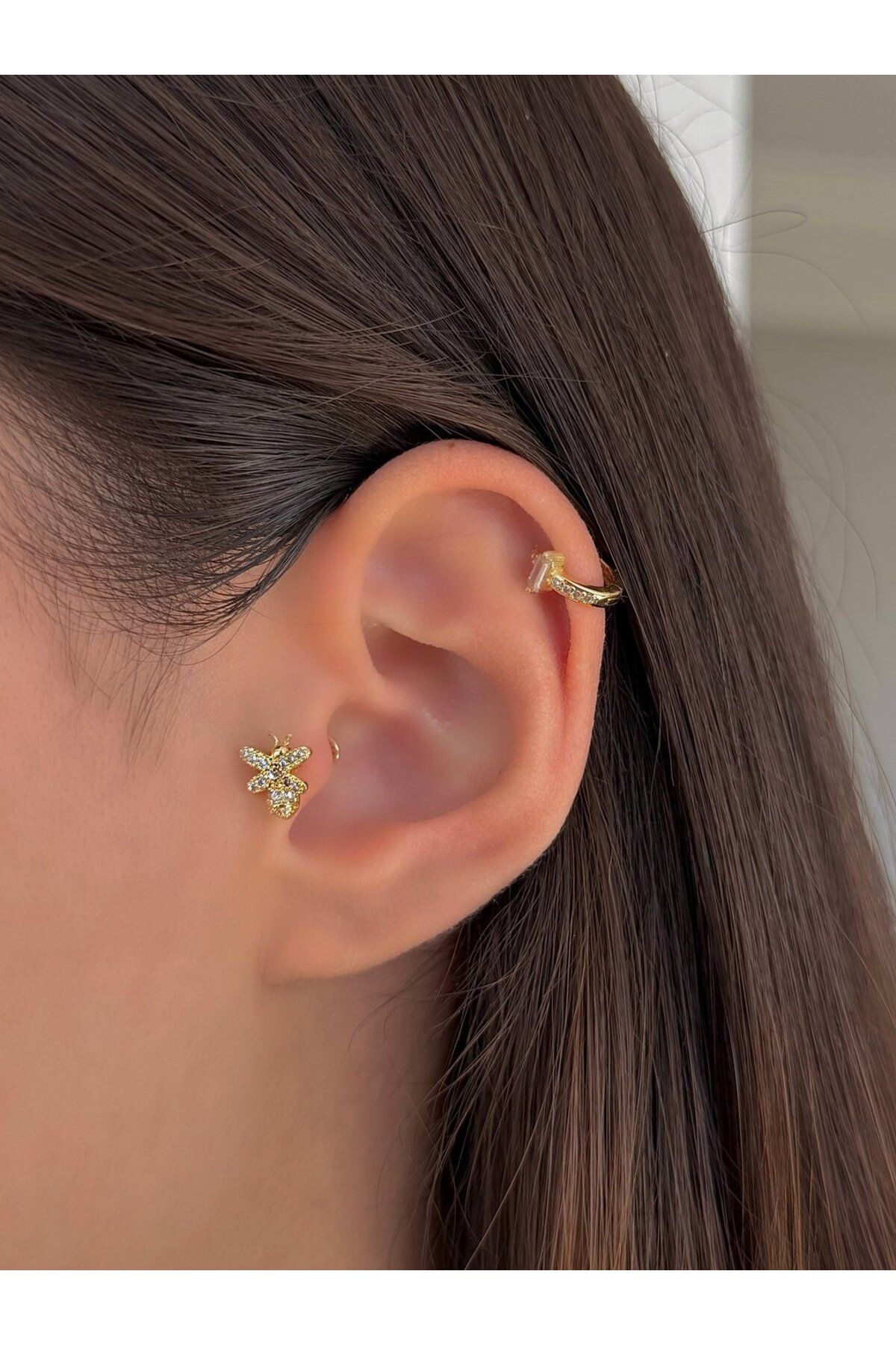 H&B Design Cerrahi Çelik Gold Arı Detaylı Piercing