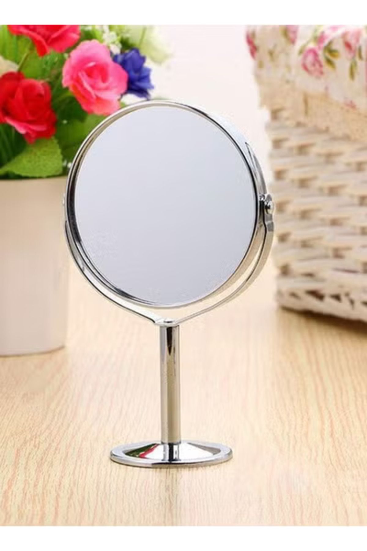 co arma-Small double-sided mirror with a stand for decoration and makeup, 360-degree rotation 3