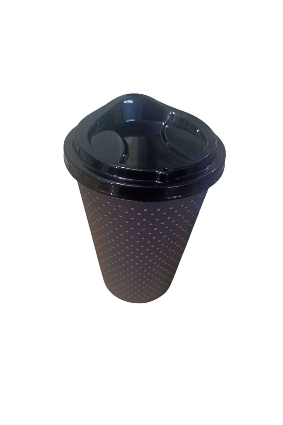 EsareModa Plastik Kilit Kapaklı Kahve ve Sıvı İçeçek Bardağı 500 ml