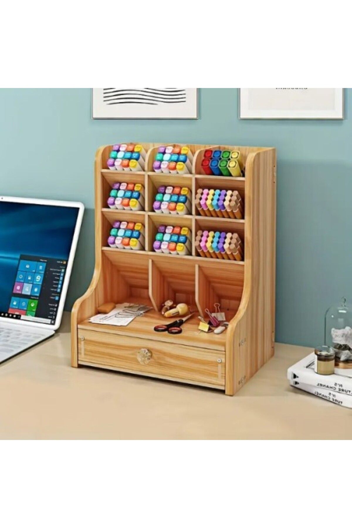 Near Shop Bölmeli ve Çekmeceli Ahşap Organizer