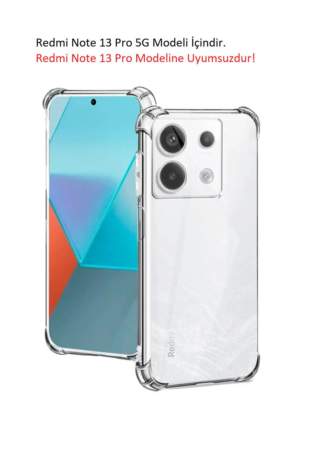 Di Aksesuar Köşe Korumalı Antishock Airbag Xiaomi Redmi Note 13 Pro 5G