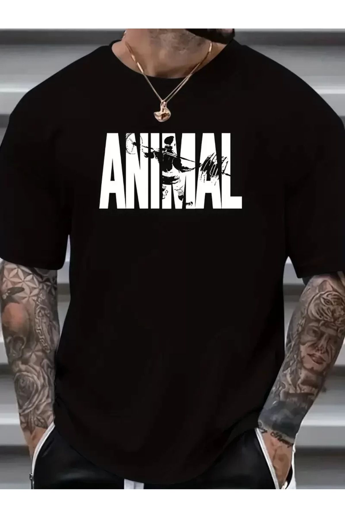REKA MODA ANIMAL Desen Baskı Erkek Oversive Tişört, Grafik Tişört Erkek Yazlık Outdoor Kıyafetleri, Sporda ve