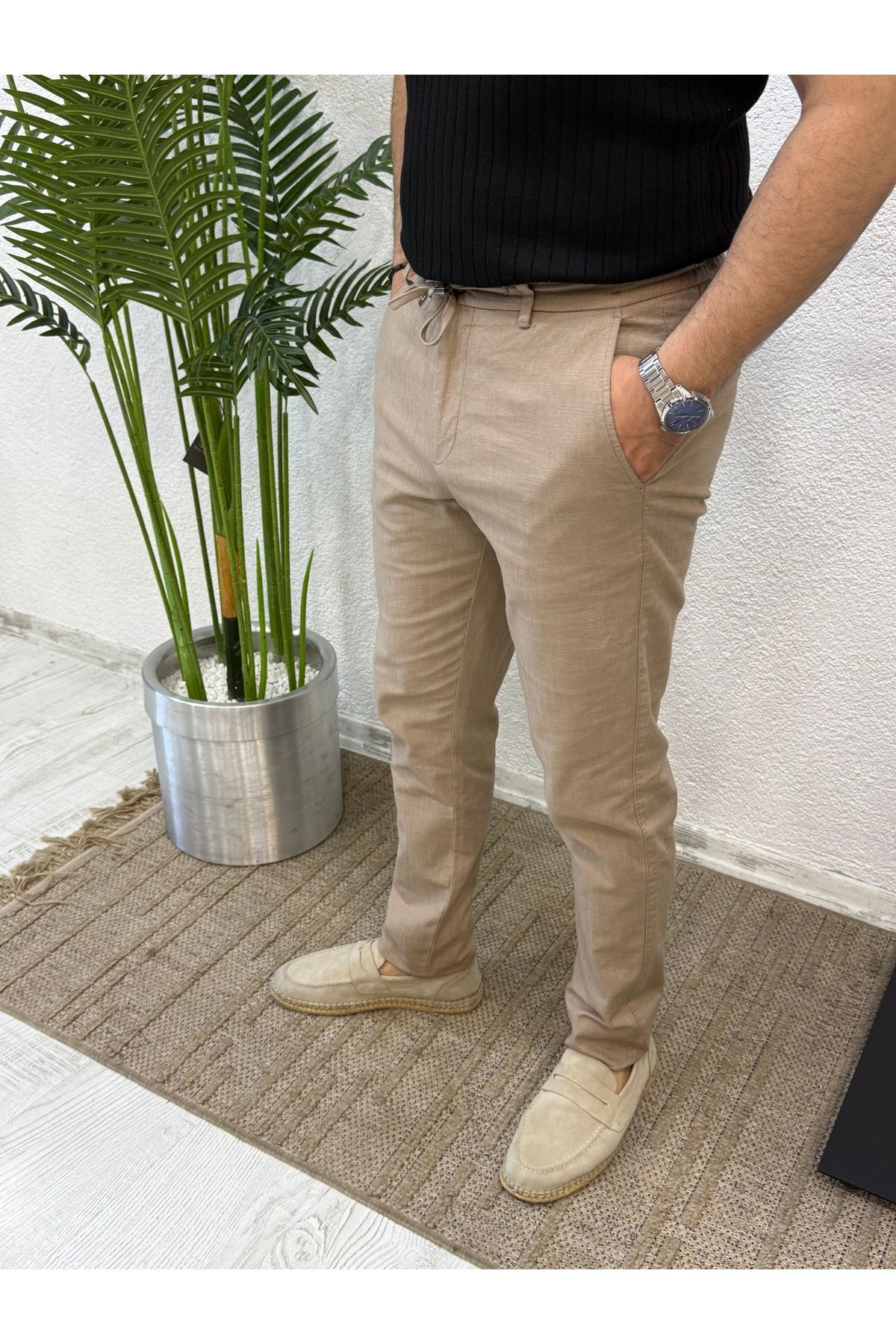 Yubacollection YUBACOLLECTİON YAZLIK KETEN PANTOLON