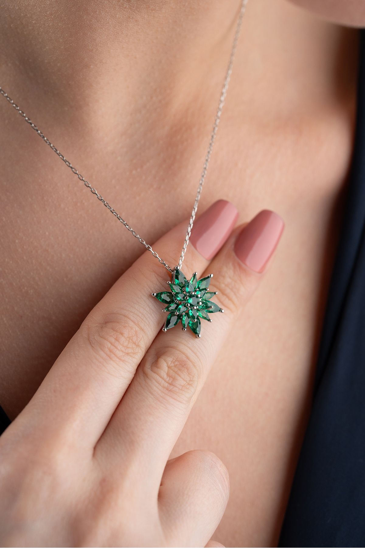 Silvano Jewelry 925 Ayar Gümüş Lotus Kolye