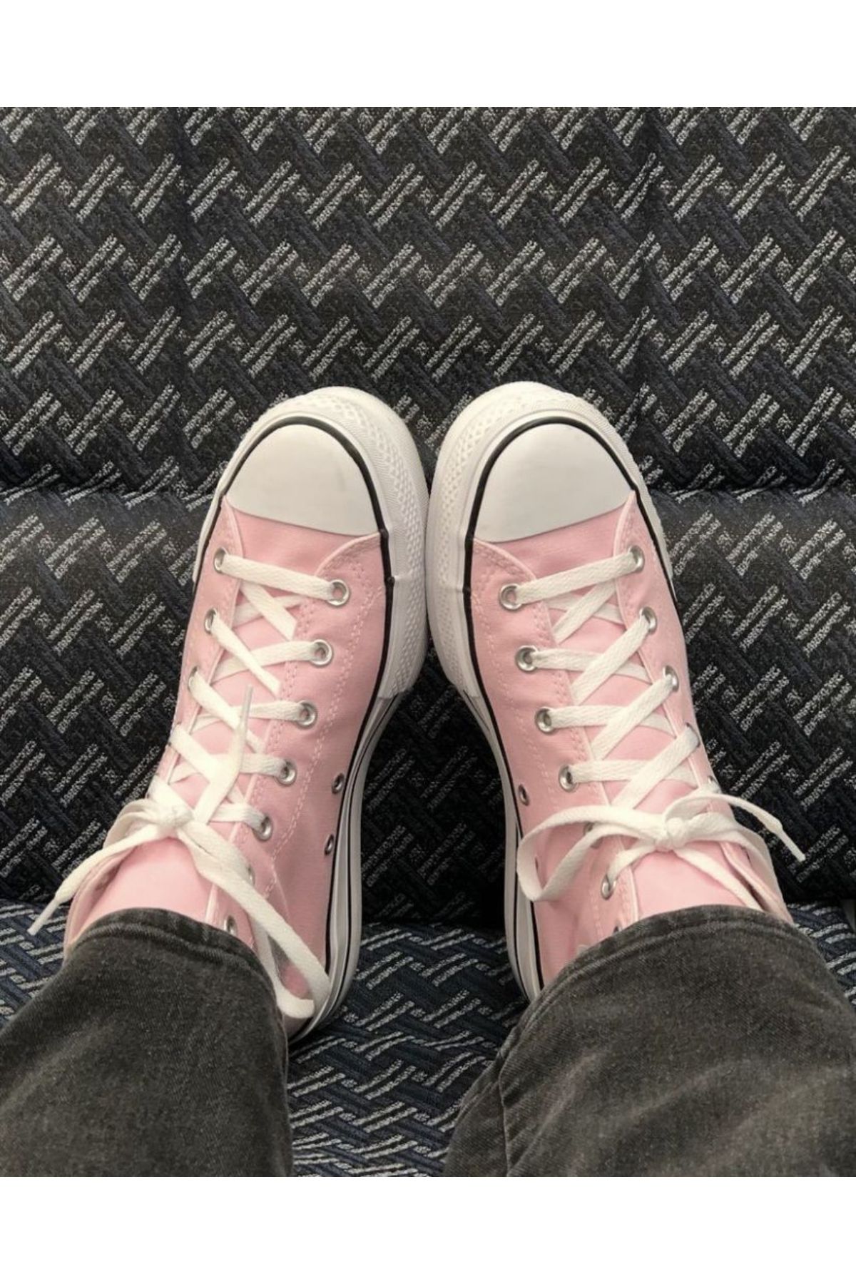 LEVENT ÖZCAN Pudra Pembe Uzun Keten Spor Ayakkabı, Bilekli Unisex Sneaker