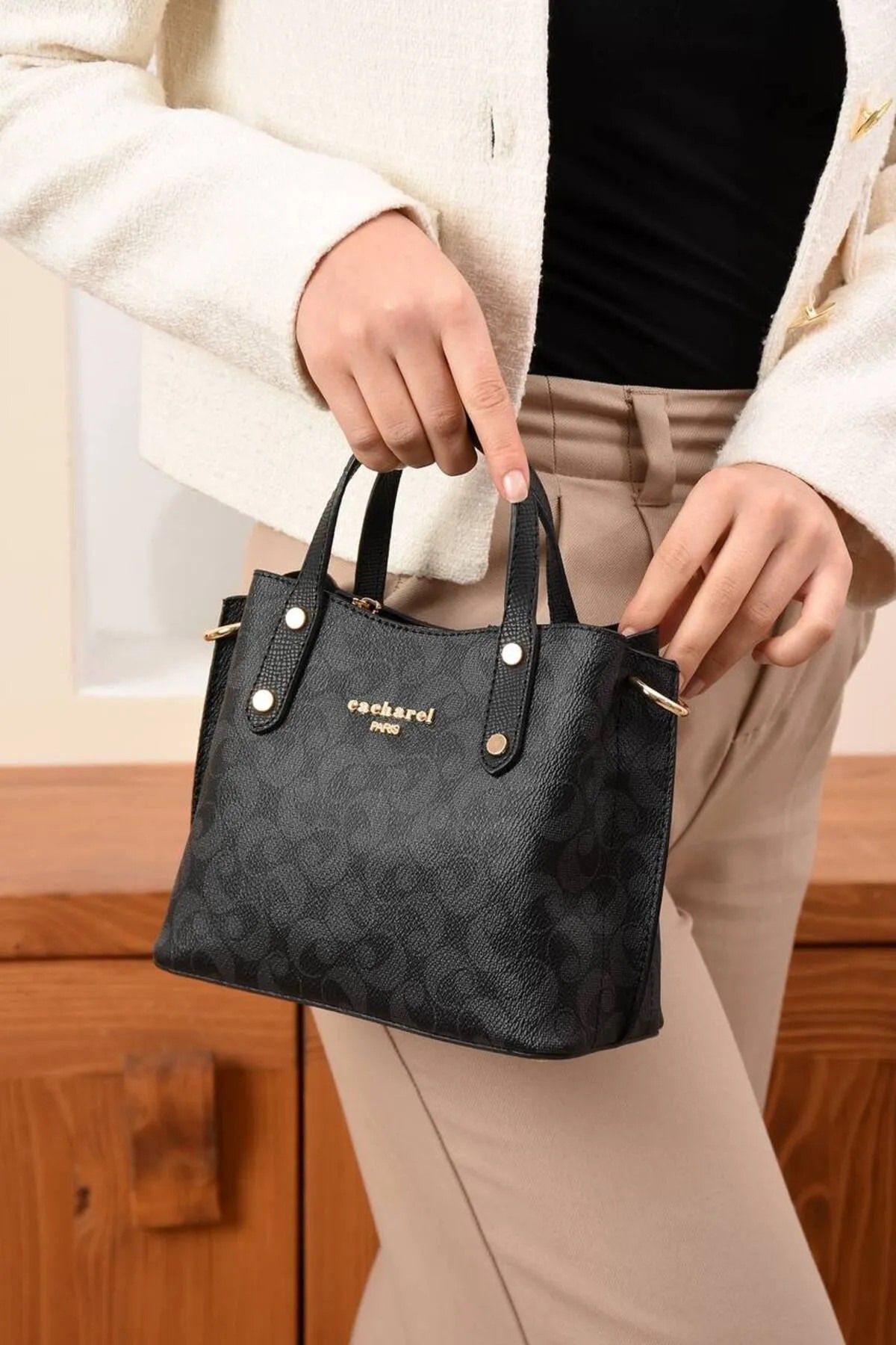 Just Polo Paris Kadın Baskılı El Ve Omuz Çantası 348017PC