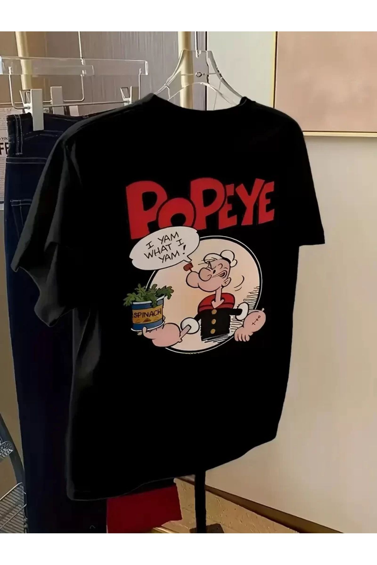 REKA MODA Baskılı Oversize Bisiklet Yaka T-shirt - Siyah