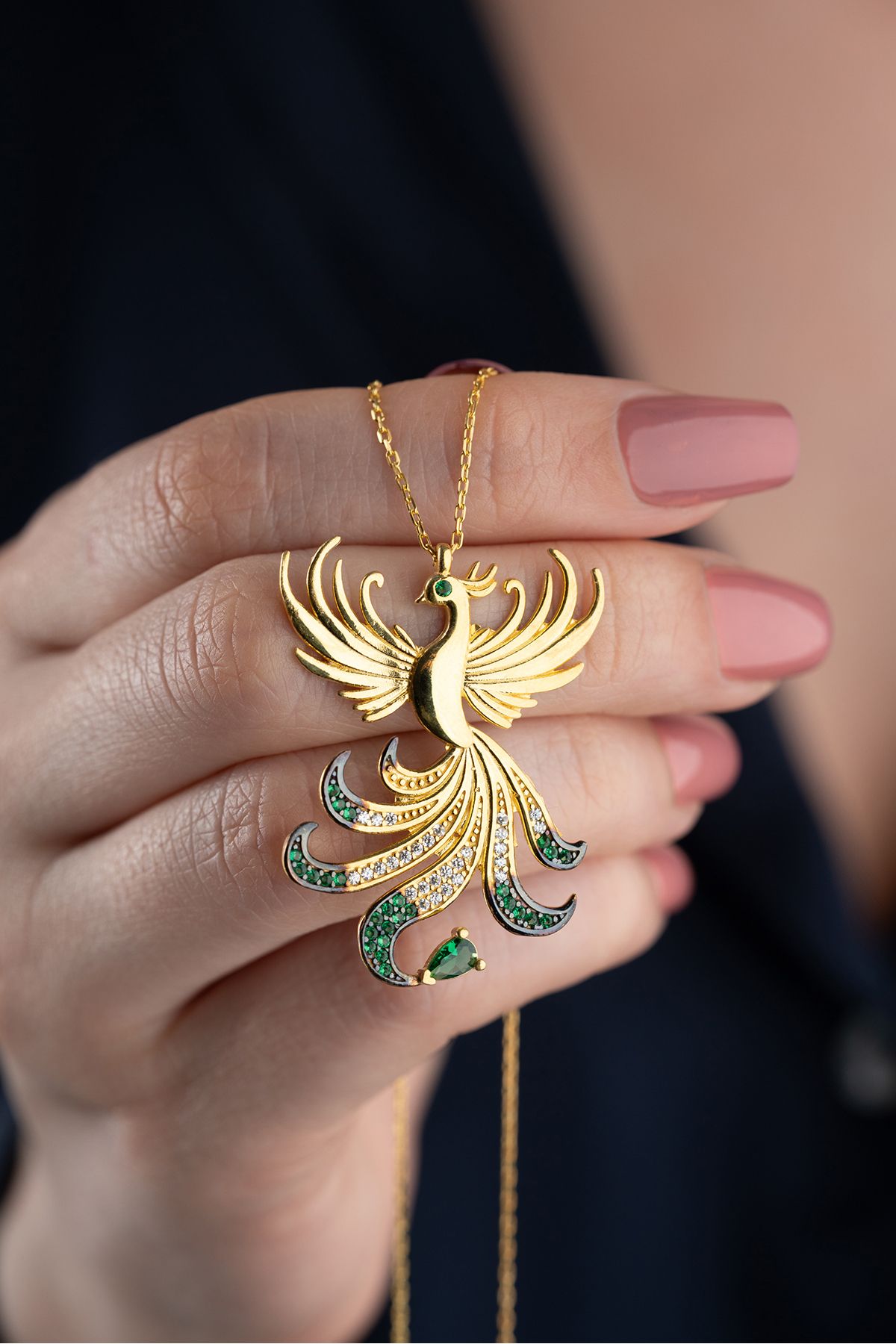 Silvano Jewelry 925 Ayar Gümüş Anka Kuşu Kolye