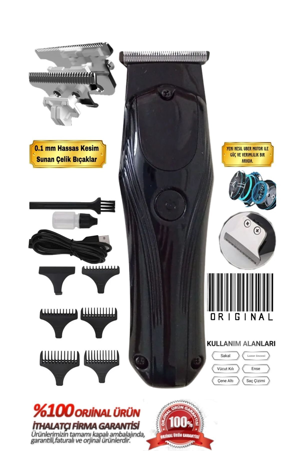teknotrust AR-0032 Profesyonel Şarjlı Saç Sakal Tıraş Makinesi