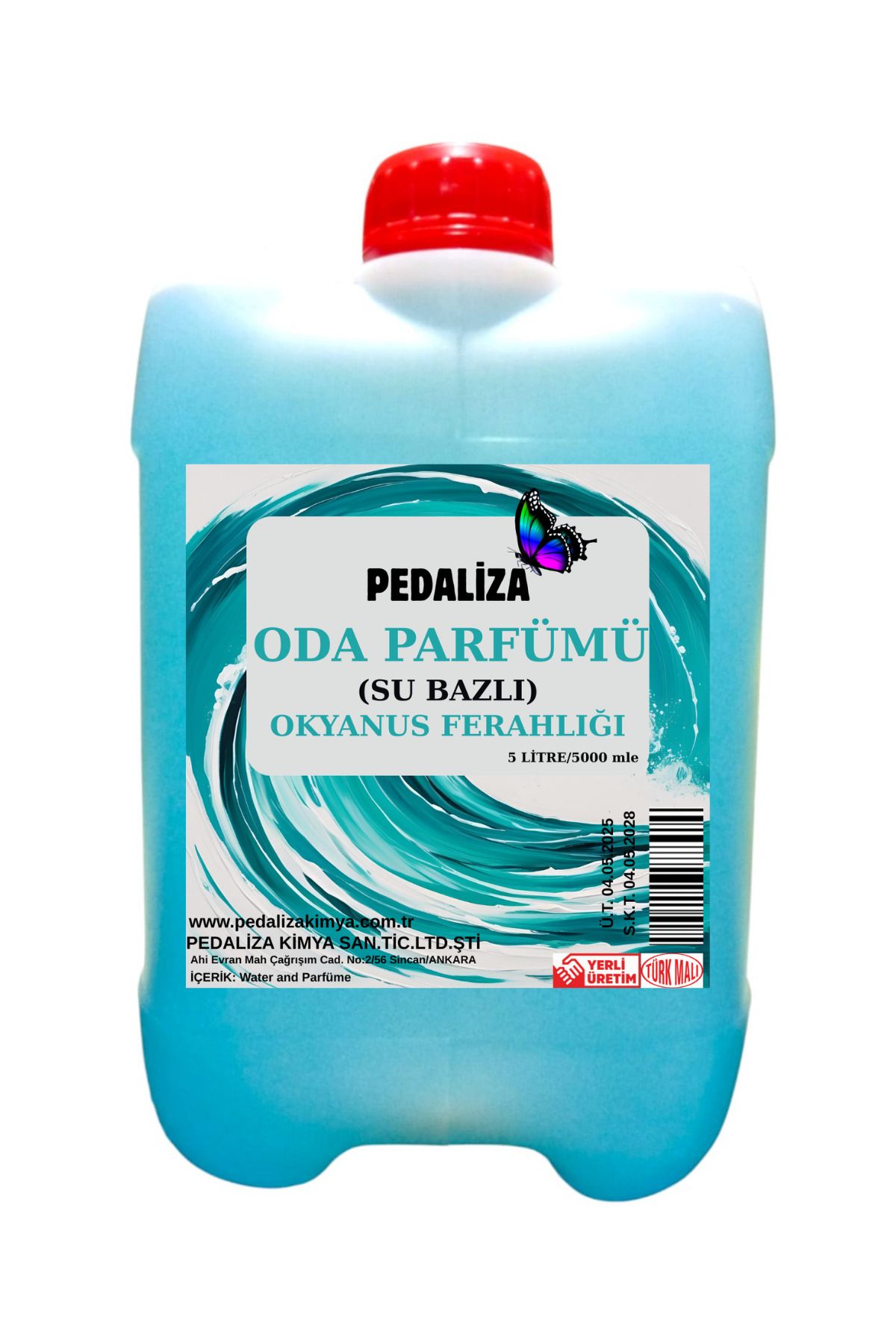 pedaliza ODA PARFÜMÜ 5 LİTRE (İŞLETMELER İÇİN - OTEL-RESTAURANT vs.)