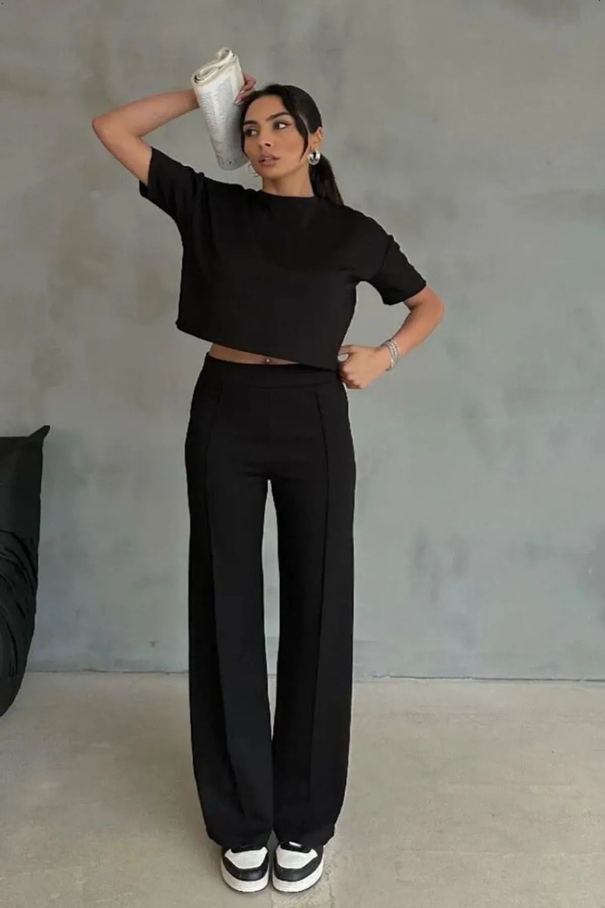 LİFERA Modal Kumaş Crop Eşofman Takım