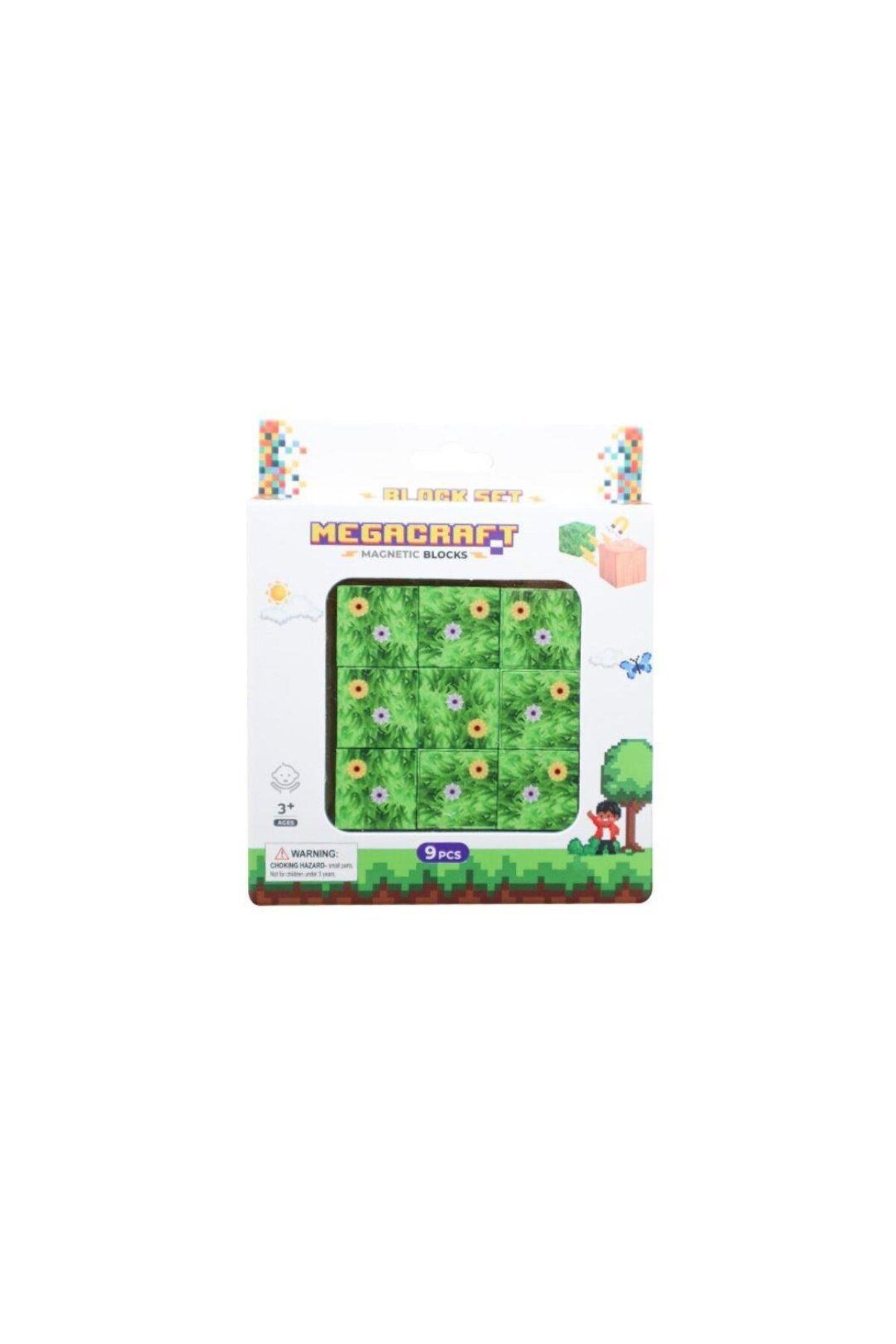 Mega Oyuncak-Megacraft Magnetic Blocks 9 Pieces Floral Pattern 2