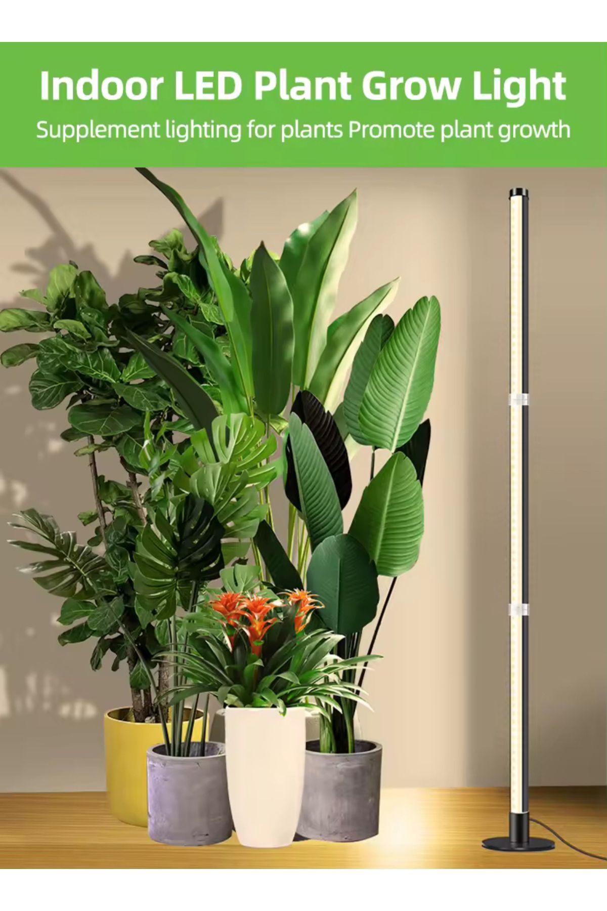 Bloomberry Dikey LED Bitki Lambası | 3 Spektrum | İç Mekan Grow Light | Ayarlanabilir | Parlak ve Verimli