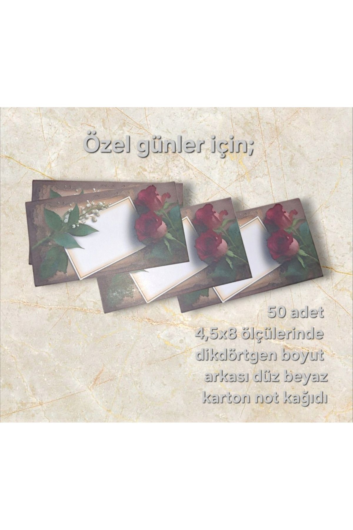 Inciqueen Gül Çiçek Desenli Not Kartı