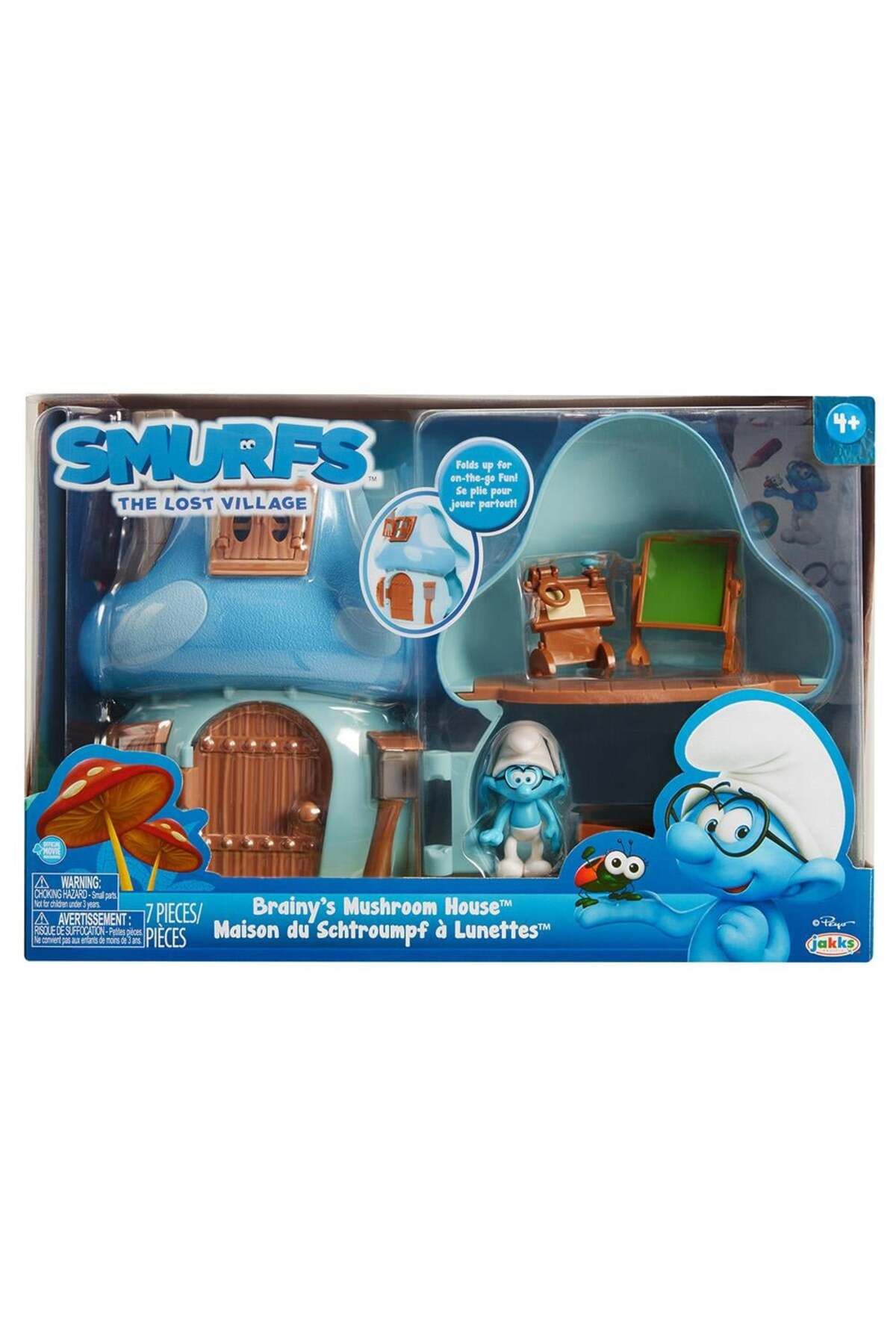 NECO TOYS Şirinler Kayıp Köy Bilgin Şirin Mantar Evi Oyun Seti