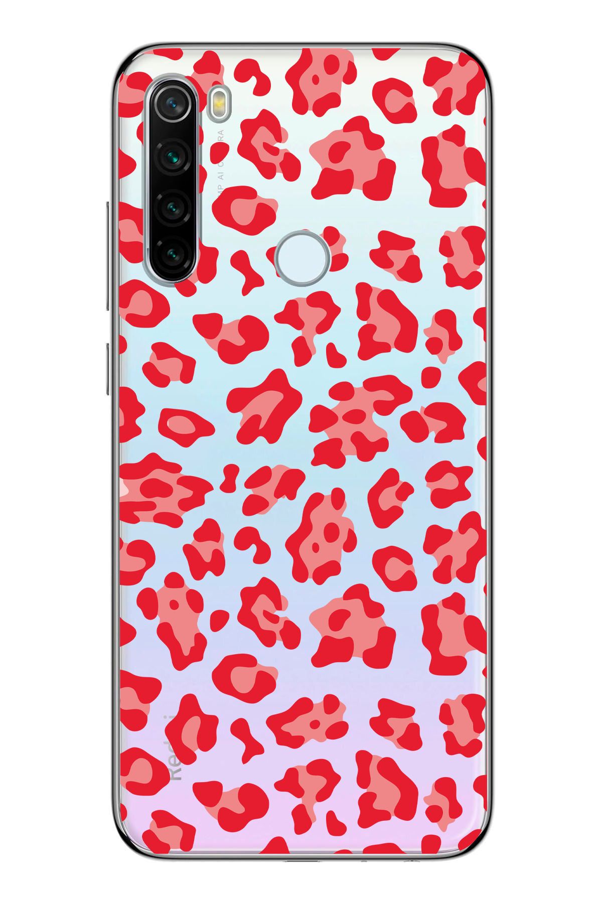 moonset Xiaomi Redmi Note 8 Uyumlu Leopar Desen Tasarımlı Baskılı Şeffaf Telefon Kılıfı