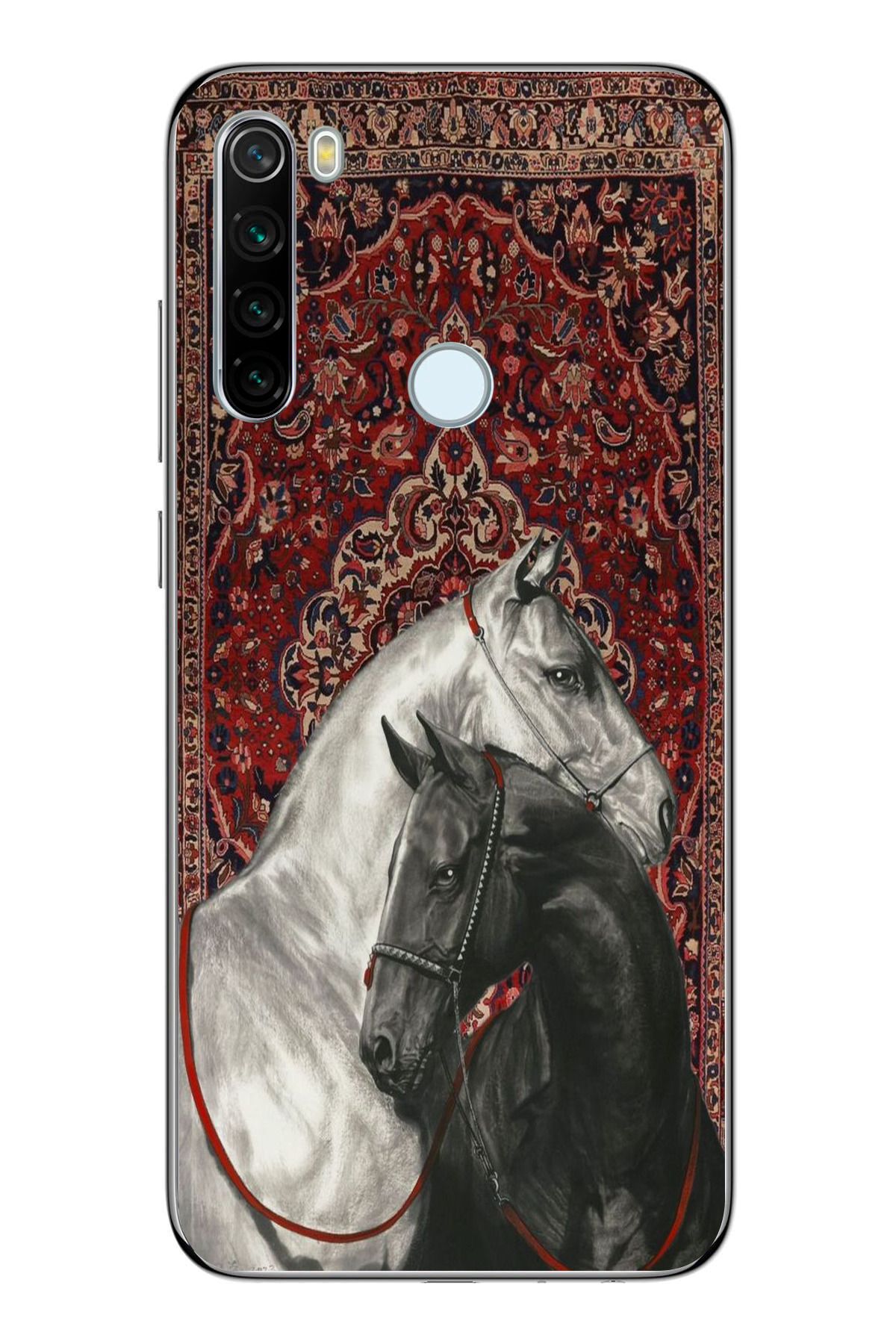 moonset Xiaomi Redmi Note 8 Uyumlu Atlar Tasarımlı Baskılı Şeffaf Telefon Kılıfı
